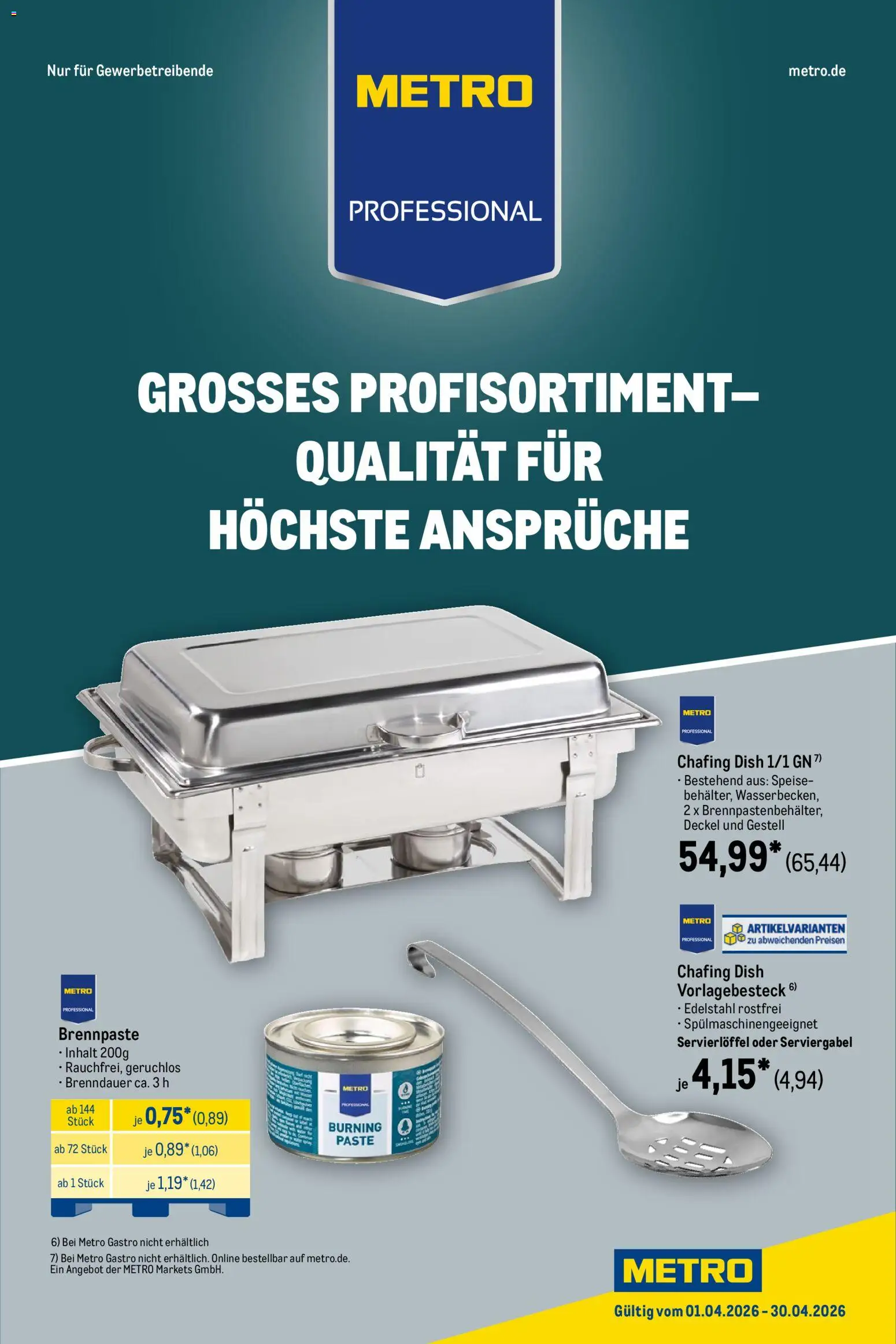 Metro Professional Non-Food Flyer – gültig ab 01.04.2026 | Seite: 1