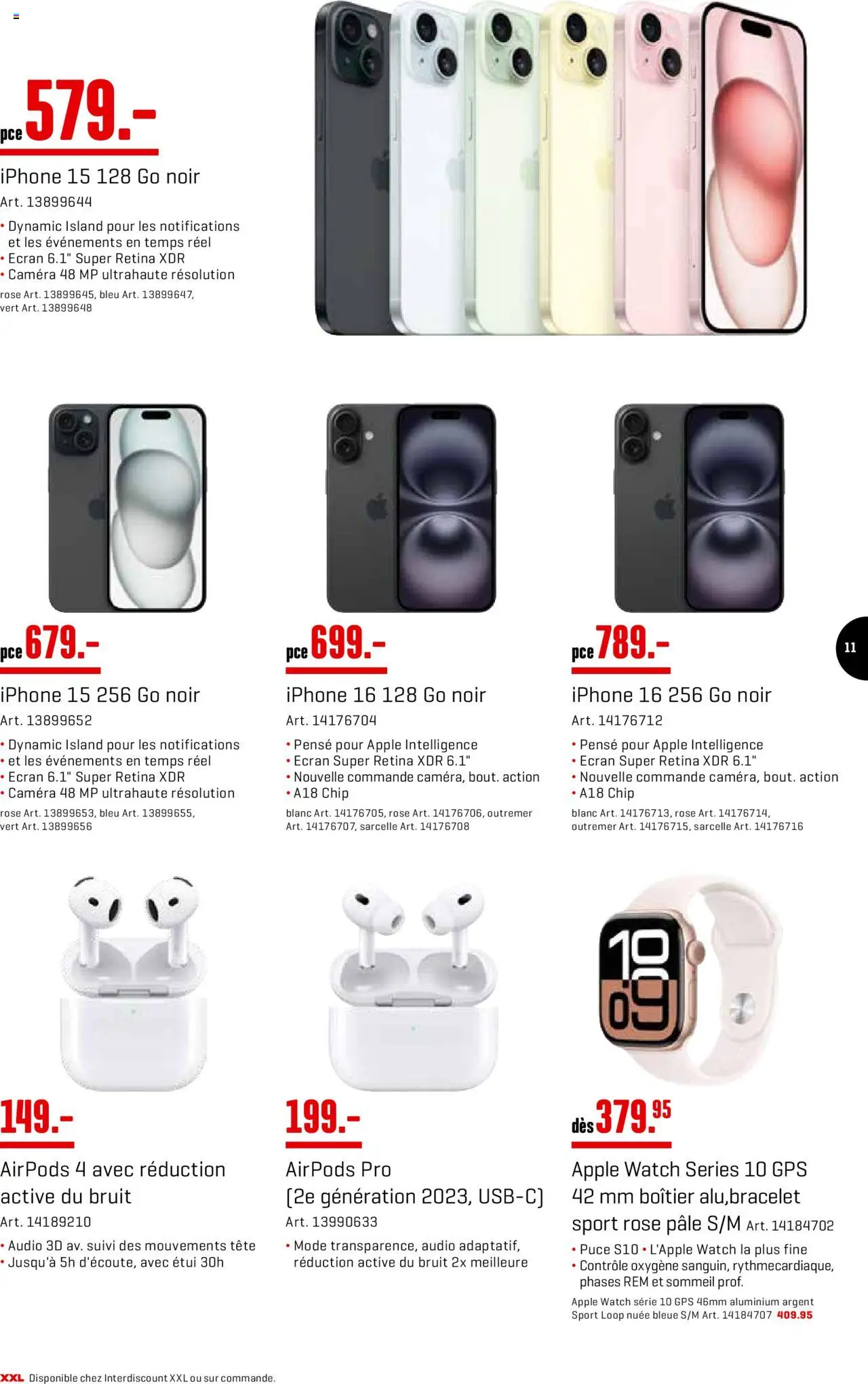 Interdiscount Aktionen FR ab 04.08.2025 | Seite: 11 | Produkte: Audio, Iphone, Airpods, Apple Watch