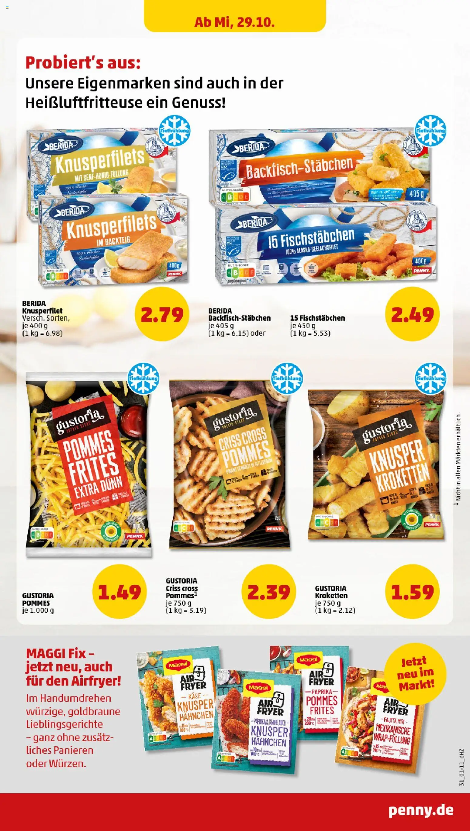 Penny Prospekt 	 – gültig ab 27.10.2025 | Seite: 33 | Produkte: Maggi, Pommes, Fischstabchen, Maggi fix