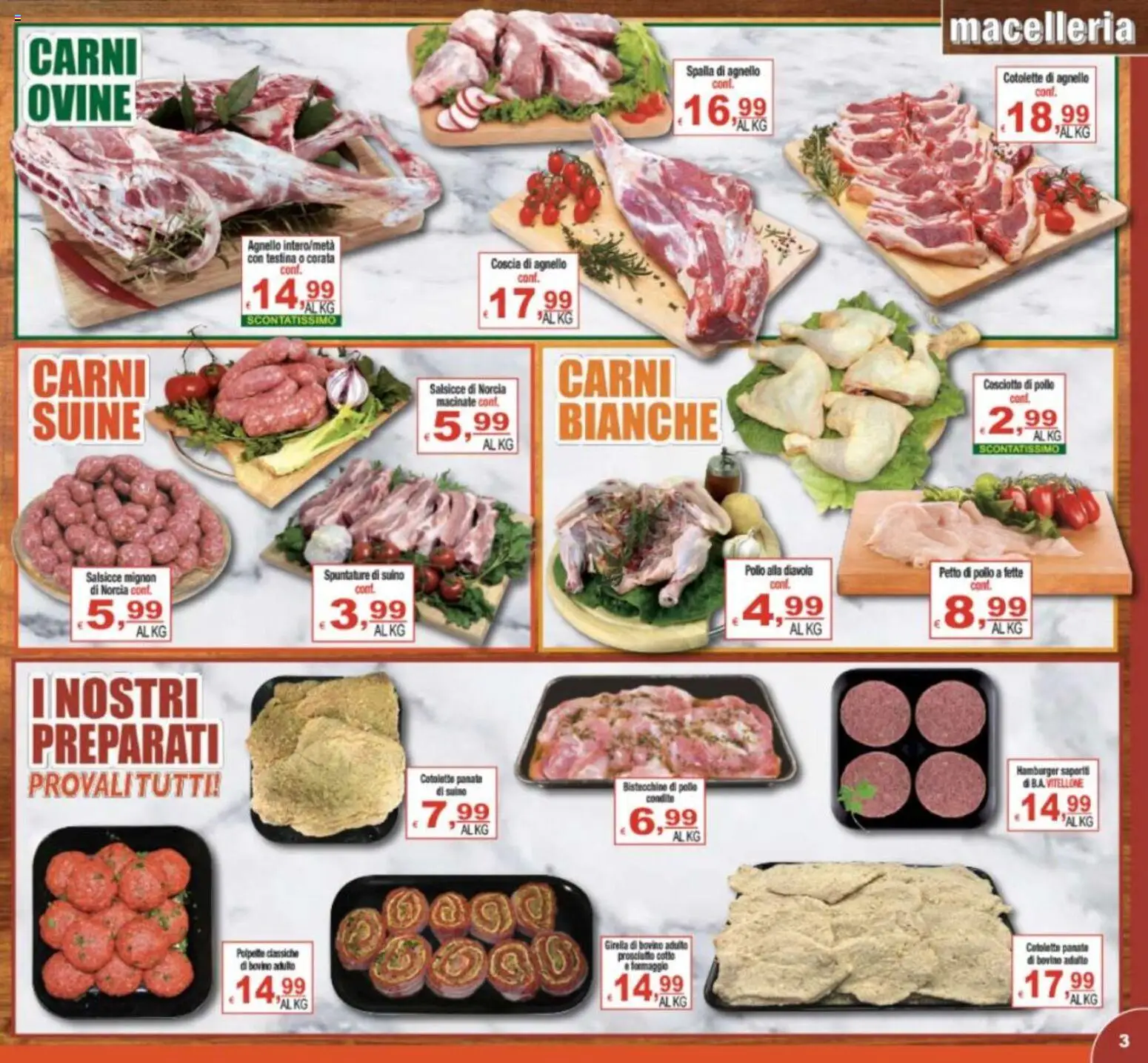 Volantino CTS del 07.11.2025 | Pagina: 3 | Prodotti: Prosciutto Cotto, Formaggio, Prosciutto, Hamburger