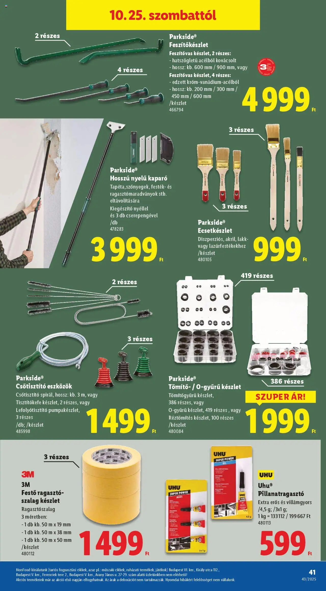 Lidl akciós ujság - amely érvényes a következő dátumtól: 22.10.2025 | Oldal: 41 | Termékek: Parkside, Ragasztó, Játékok, Festék