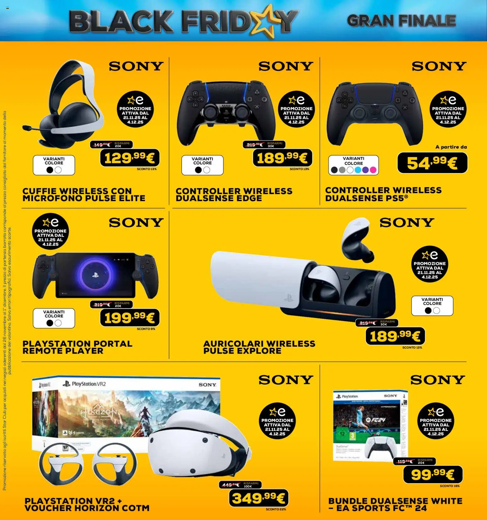 Volantino Euronics del 26.11.2025 | Pagina: 13 | Prodotti: Auricolari, Cuffie, Playstation, Microfono