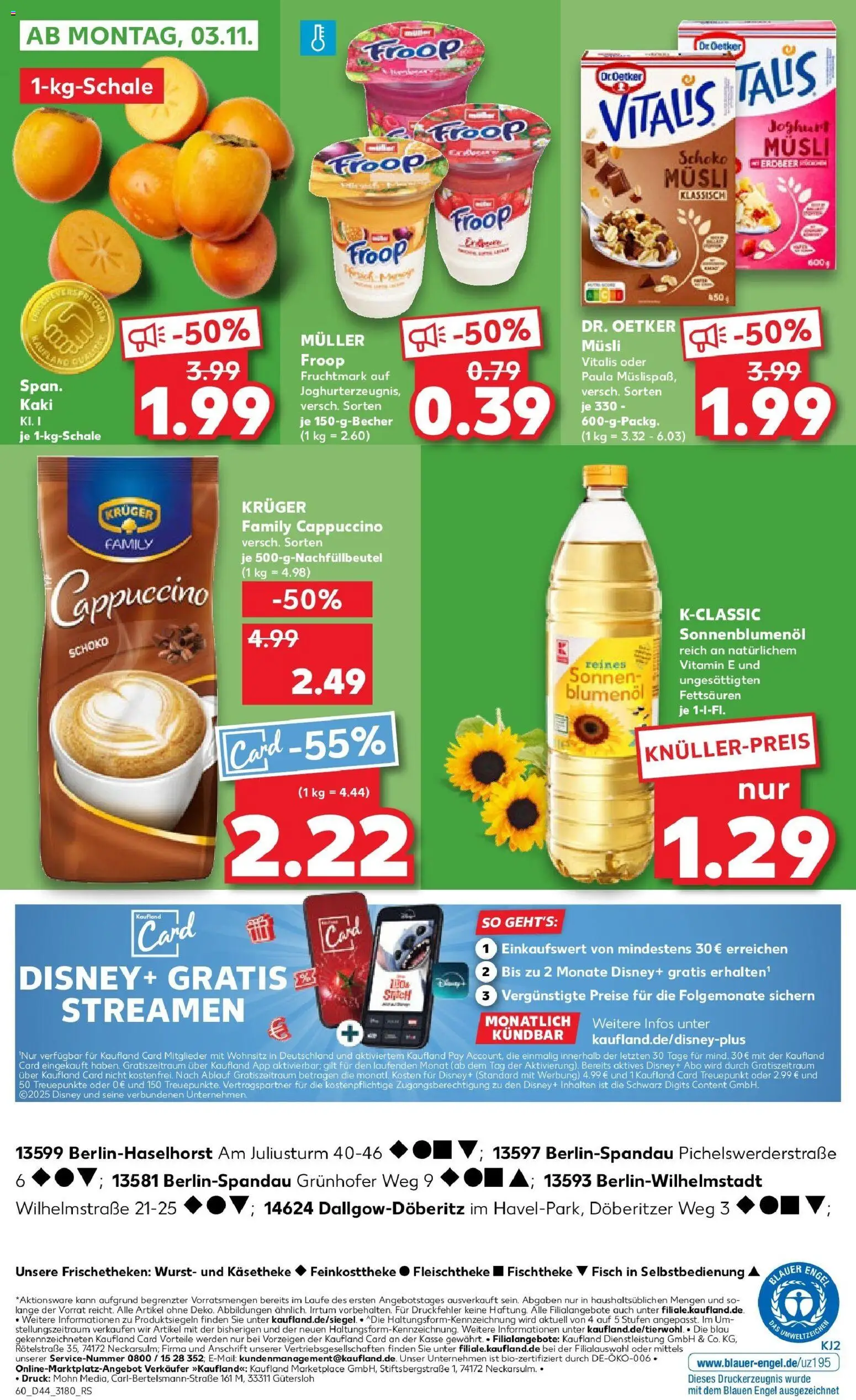Kaufland prospekt Dallgow-Döberitz	 – gültig ab 30.10.2025 | Seite: 60 | Produkte: Musli, Joghurt, Wurst, Kaki