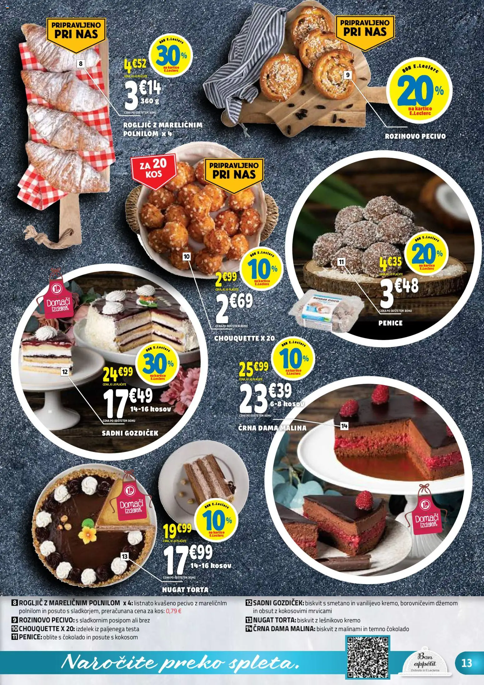 Novi E.leclerc katalog ponudbe – veljaven od 05.11.2025 | Stran: 13 | Izdelki: Torta, Kos