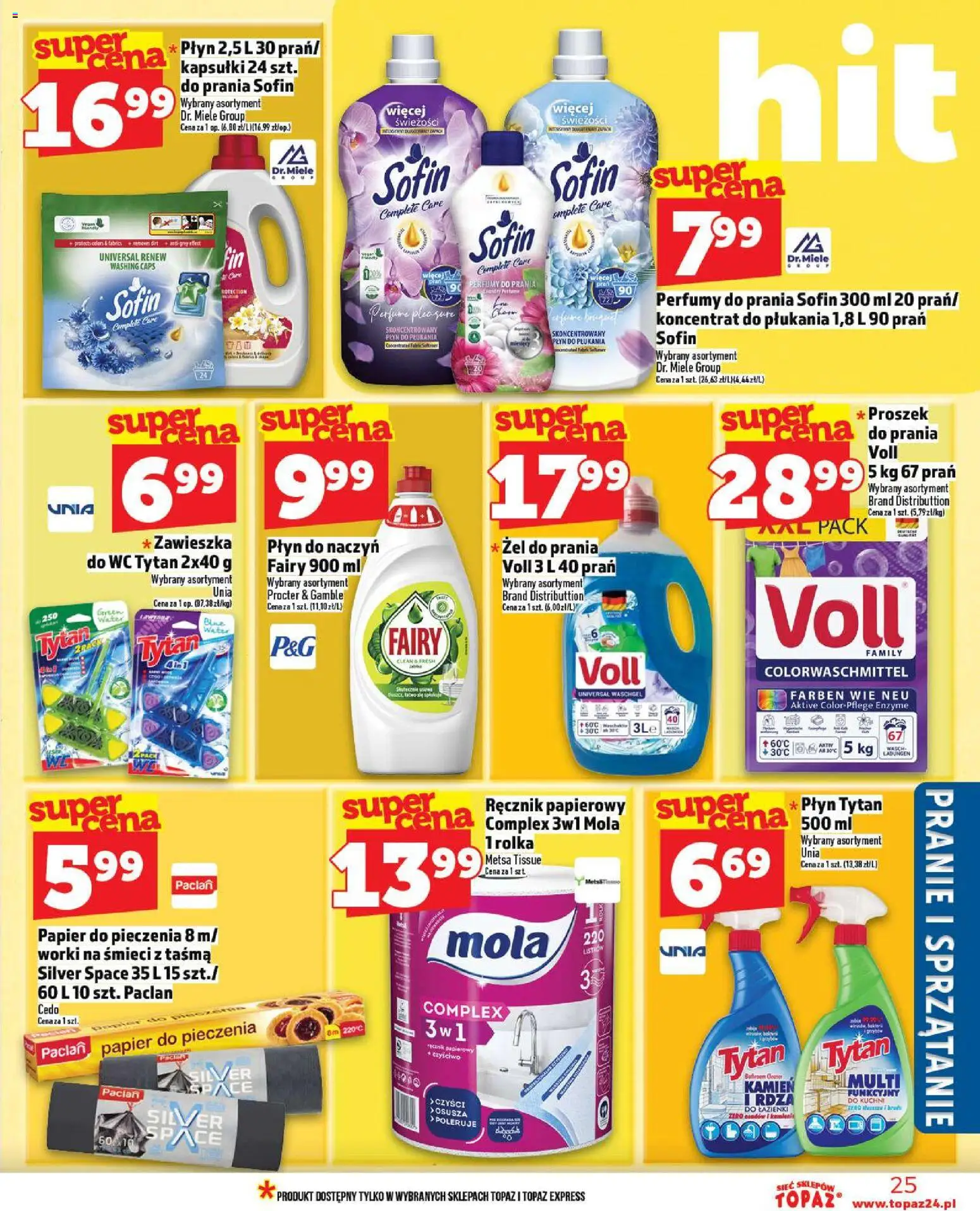 Topaz Gazetka - Żelków-Kolonia od 30.10.2025 | Strona: 25 | Produkty: Papier do pieczenia, Perfumy, Fairy, Proszek do prania