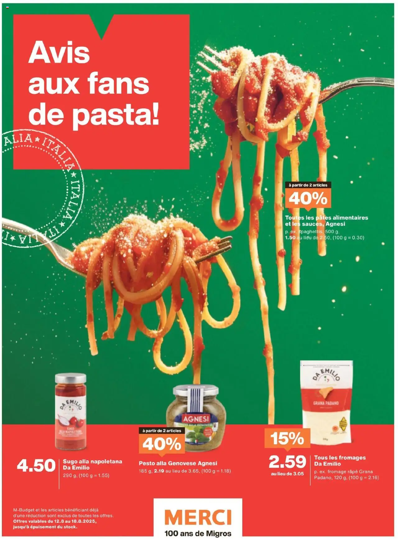 Migros - Magazin FR ab 12.08.2025 | Seite: 6 | Produkte: Pasta