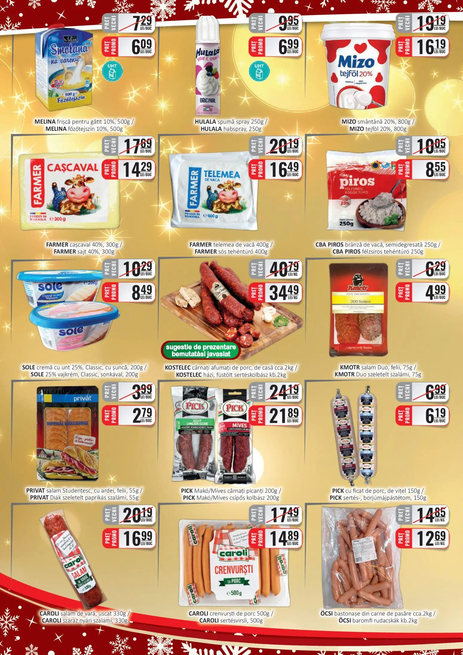 Noul catalog CBA – valabil de la 01.12.2025 | Pagină: 2 | Produse: Crenvurști, Unt, Smântână, Cârnați