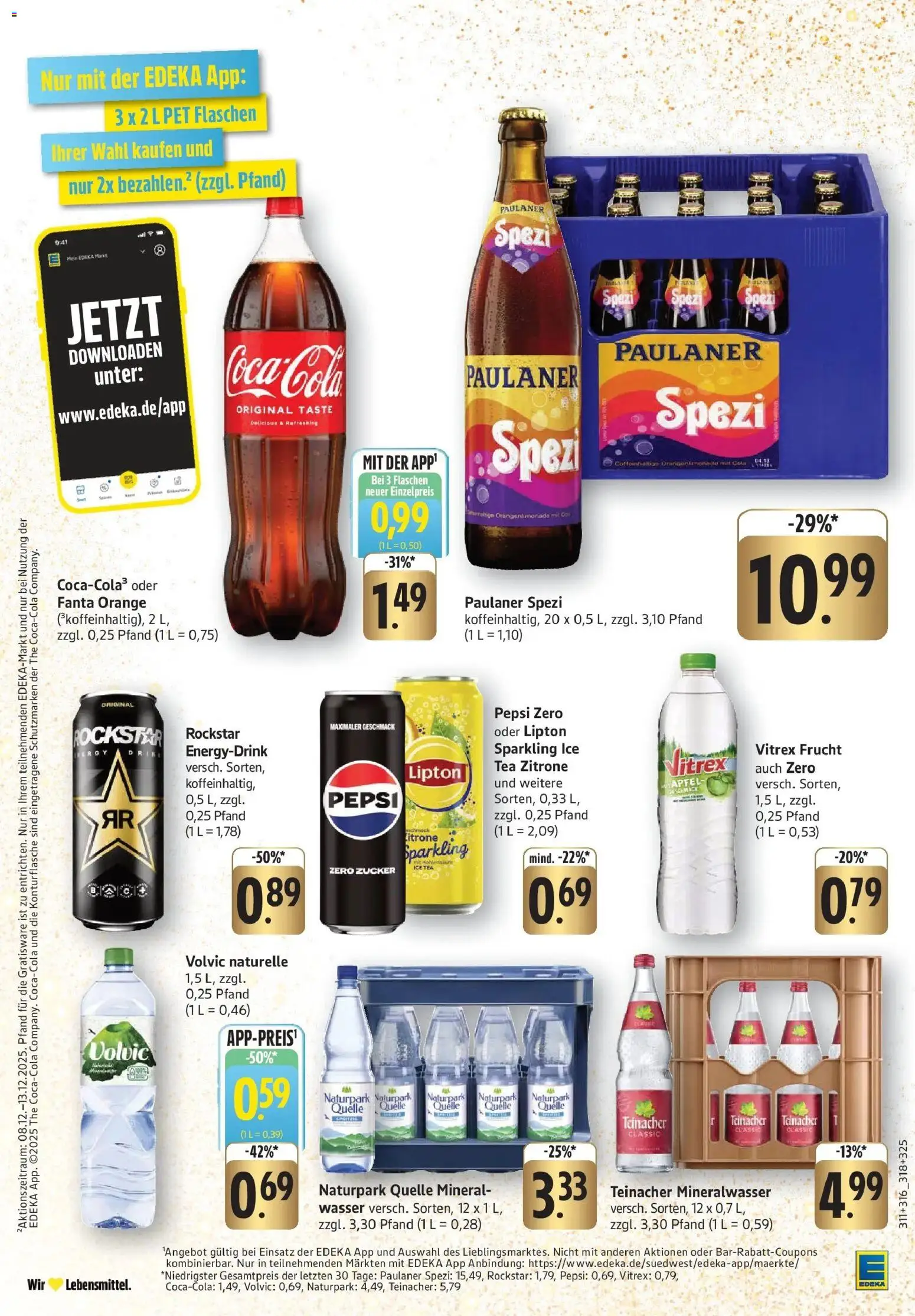 Edeka prospekt Weinheim	 – gültig ab 08.12.2025 | Seite: 26 | Produkte: Fanta, Paulaner spezi, Zucker, Pepsi