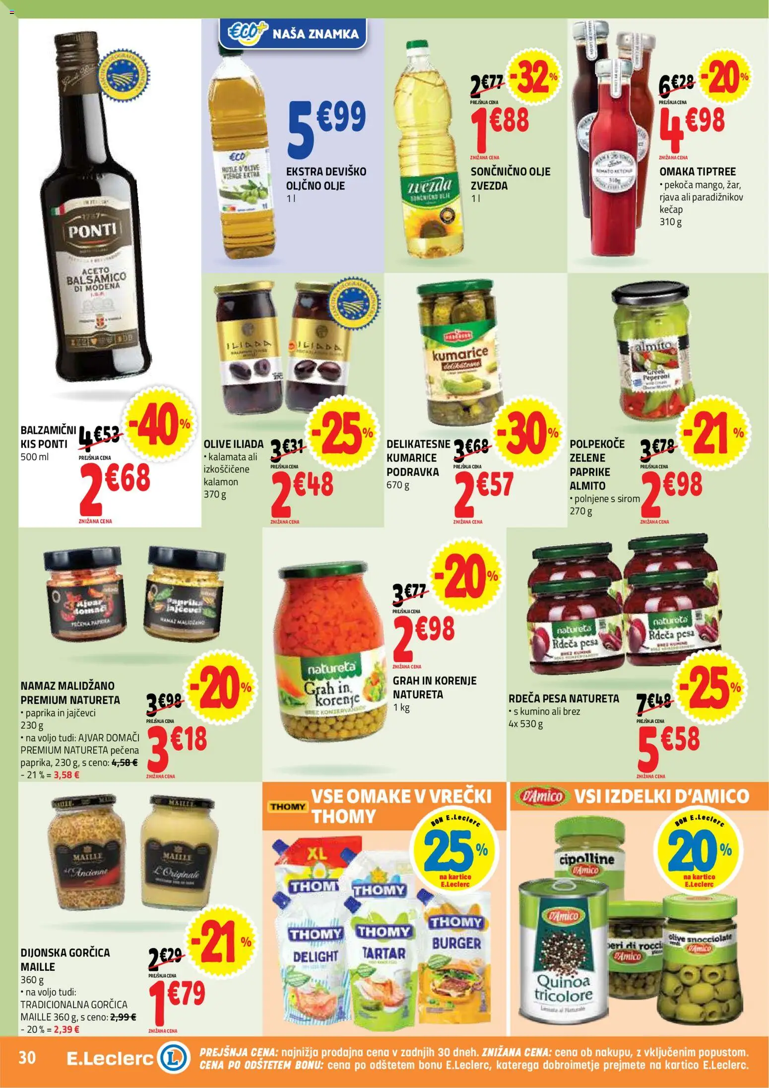 Novi E.leclerc katalog ponudbe – veljaven od 18.03.2026 | Stran: 30 | Izdelki: Paprika, Namaz, Kumarice, Pesa