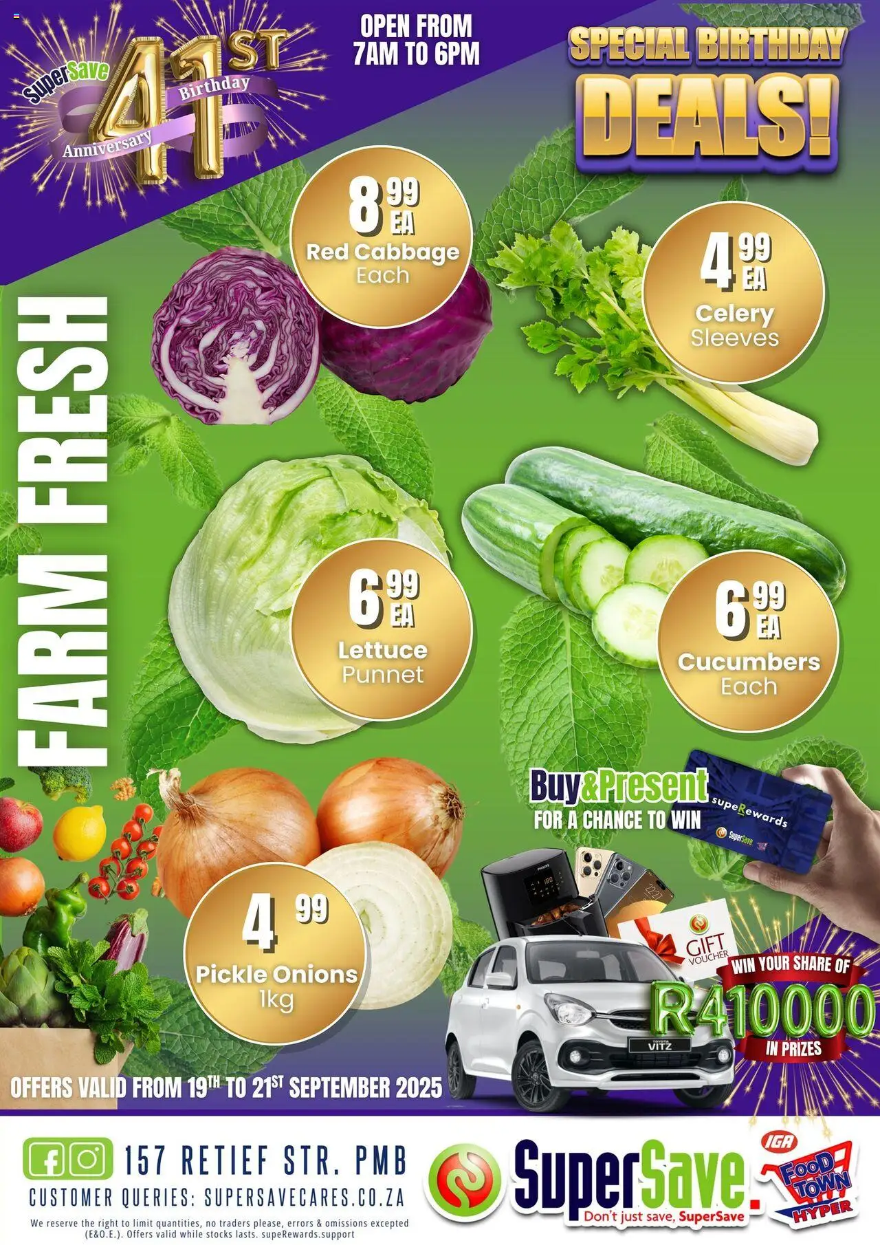 New Super Save catalogue – valid from 19.09.2025 | Page: 6 | Products: Cucumbers, Onions, Lettuce