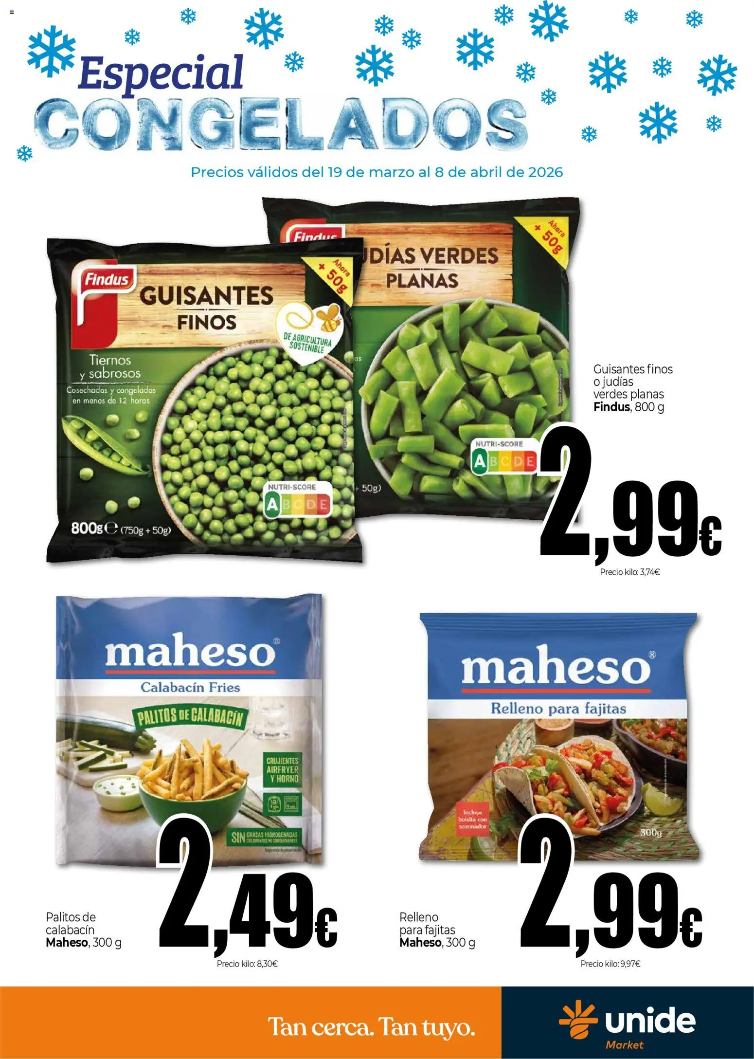 Unide - Especial Congelados │ válido desde el 19.03.2026 | Página: 1 | Productos: Calabacín, Sazonador, Horno