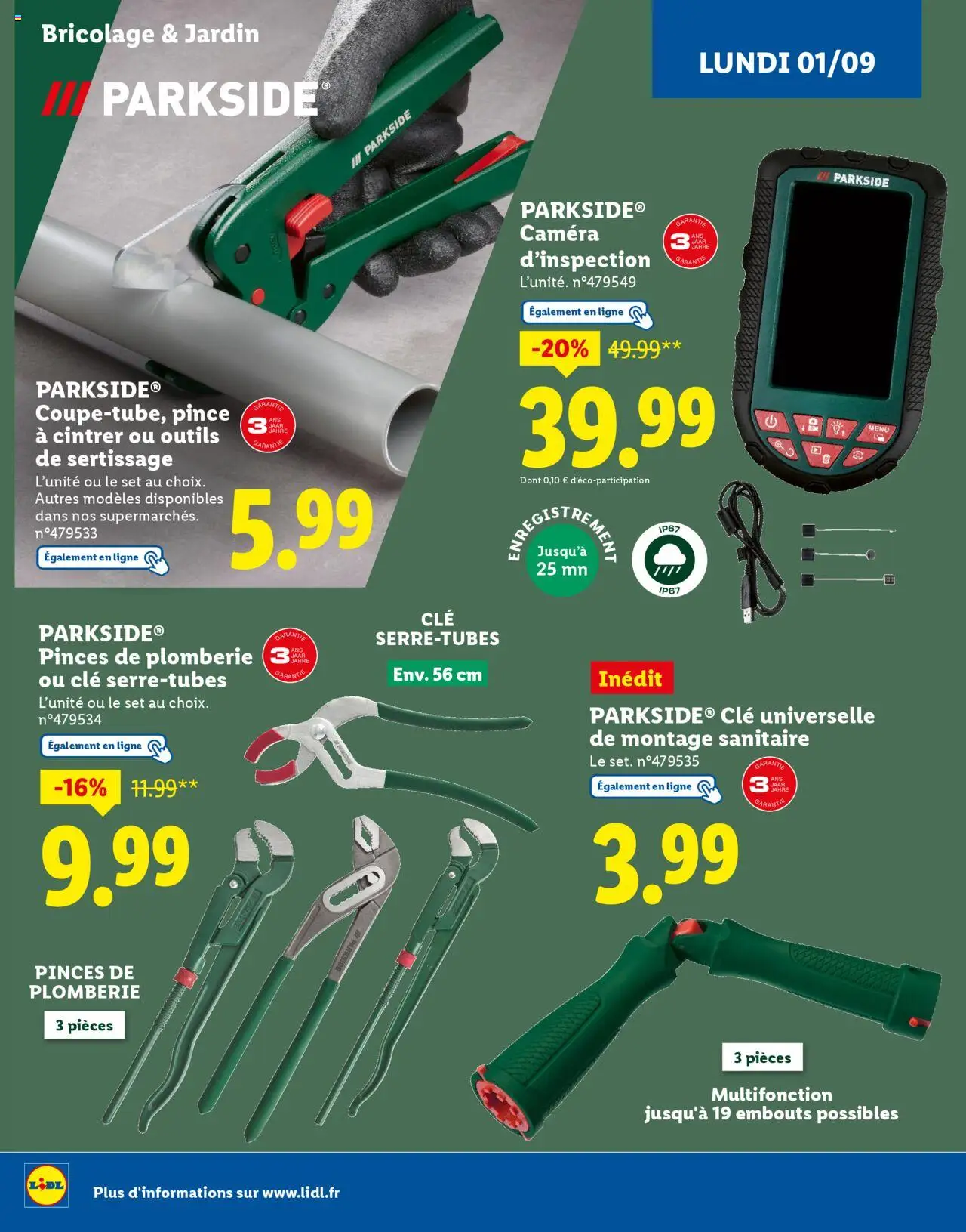  | Page: 10 | Produits: Pinces, Clé, Caméra