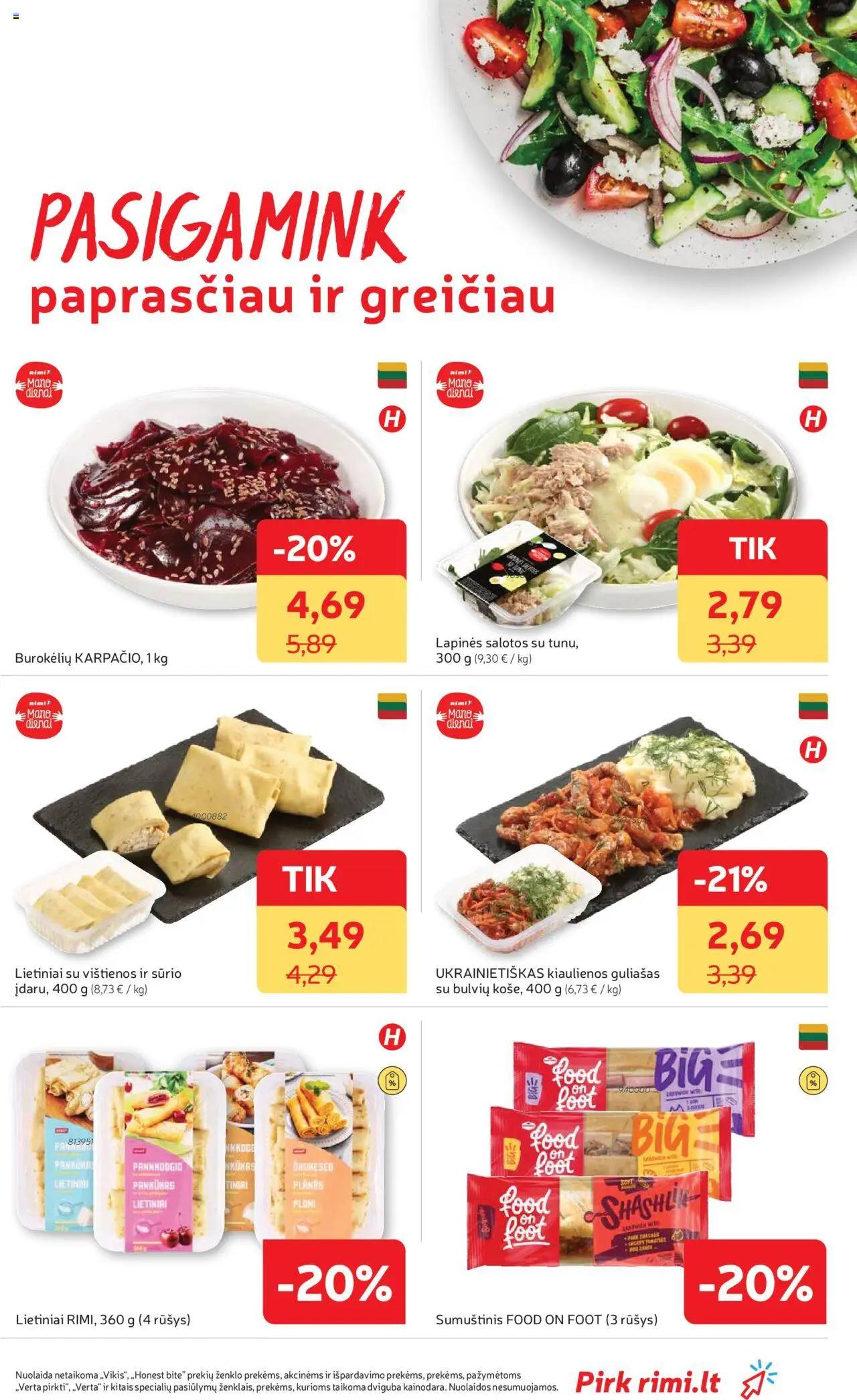 Rimi leidinys│galioja nuo 05.08.2025 | Puslapis: 15 | Prekių: Salotos, Vištienos, Kiaulienos, Sumuštinis