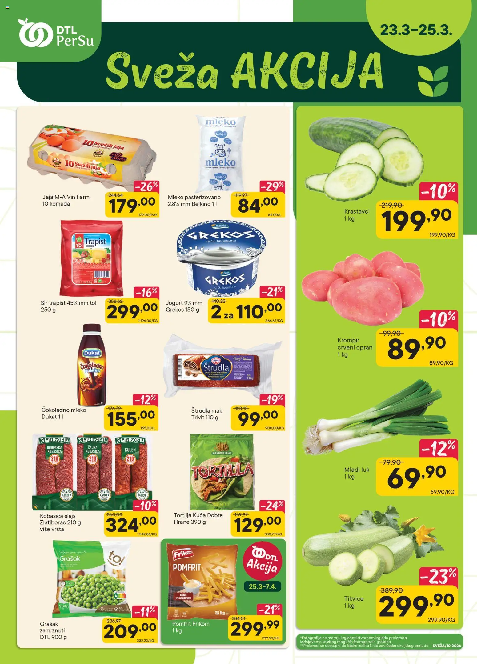 PerSu katalog - važi od 23.03.2026 | Strana: 1 | Proizvode: Mak, Pomfrit, Jaja, Kobasica