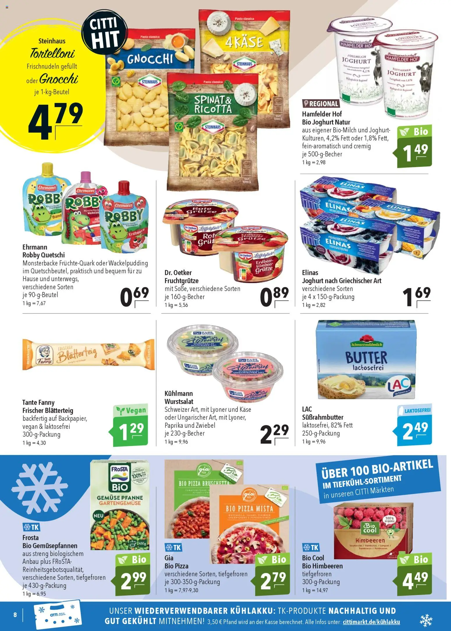 CITTI Markt Prospekt 	 – gültig ab 18.02.2026 | Seite: 8 | Produkte: Käse, Joghurt, Gemüse, Paprika