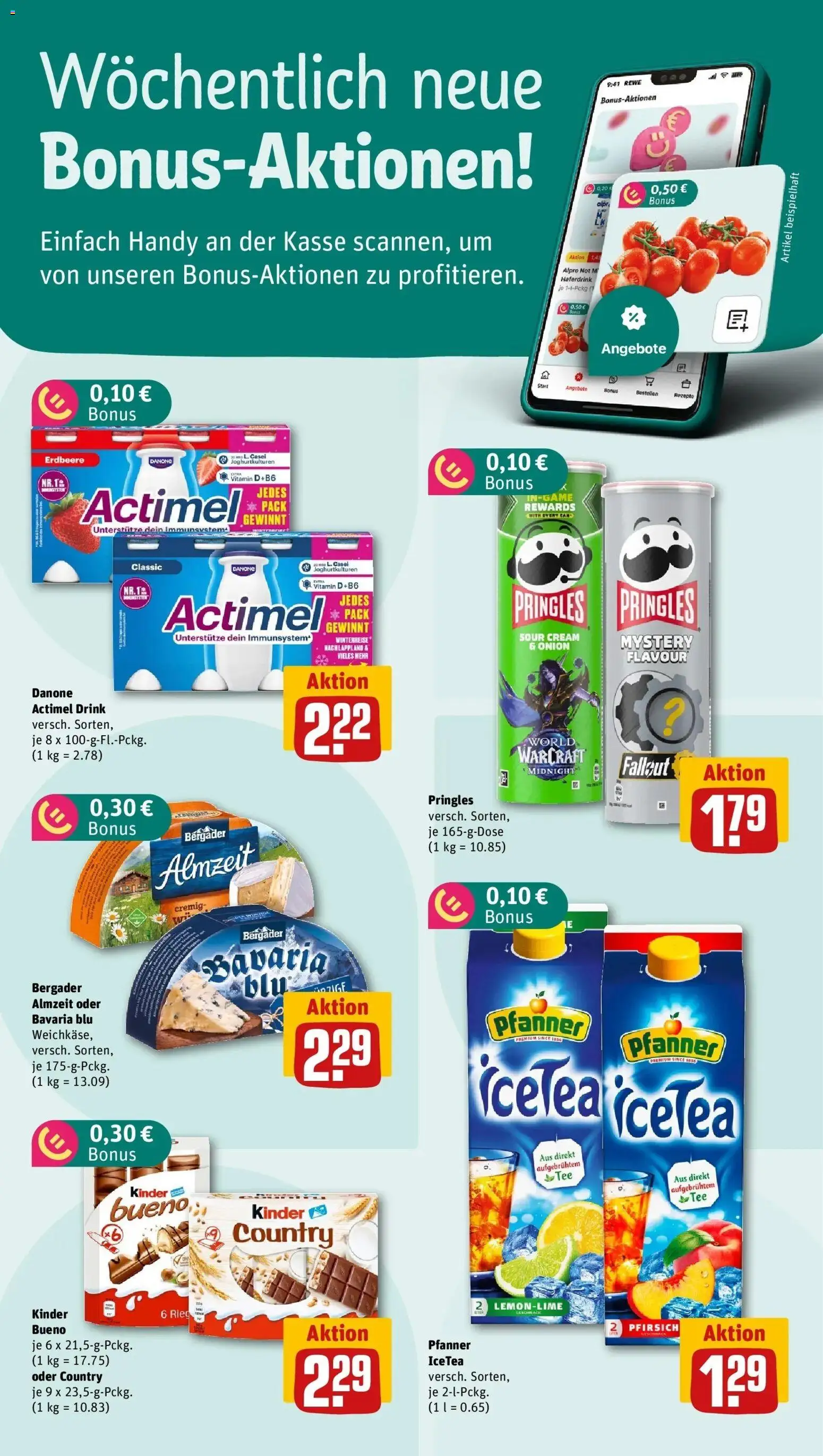 Rewe prospekt Frankfurt	 – gültig ab 09.02.2026 | Seite: 2 | Produkte: Actimel, Kinder bueno, Haferdrink, Pringles