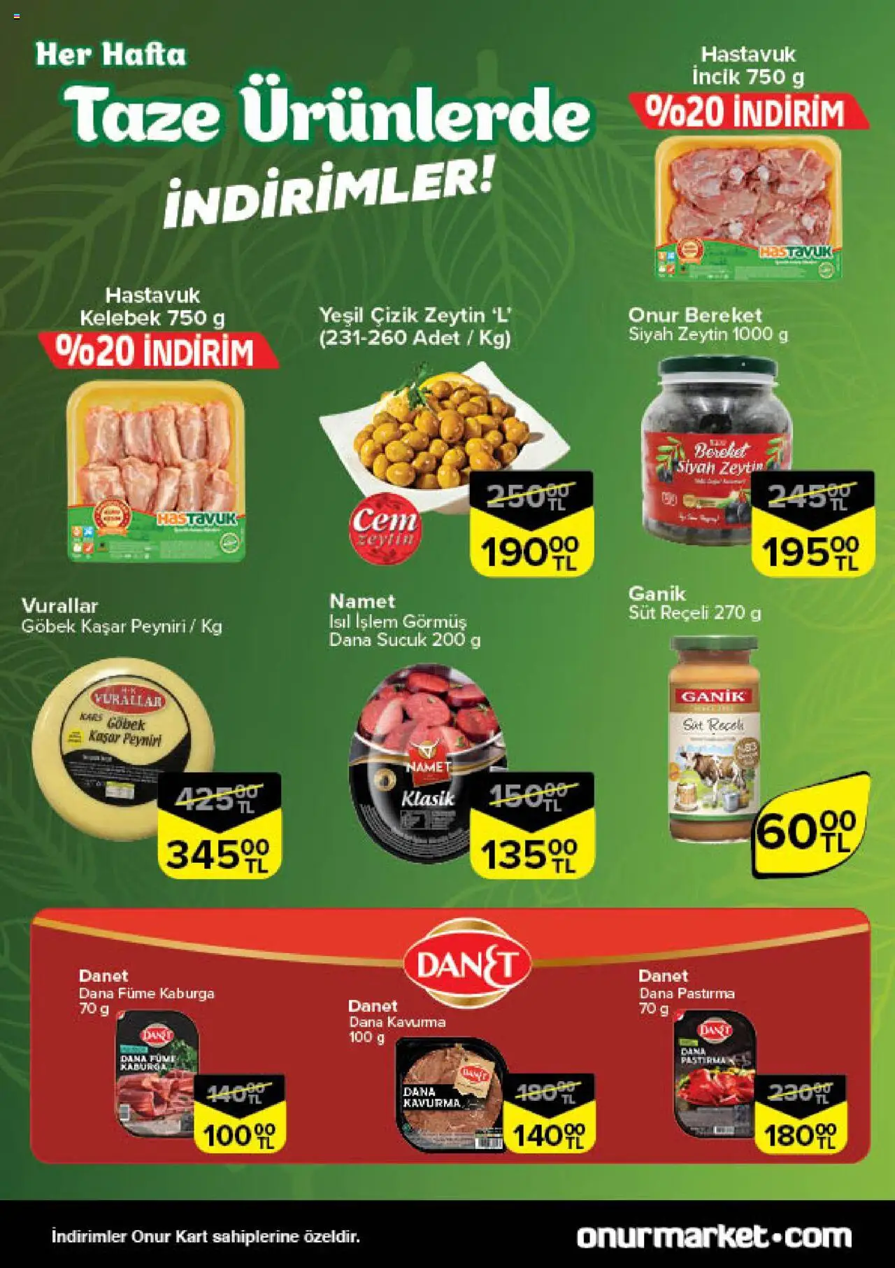 Onur Market Taze Ürünlerde İndirimler - Bursa - 16.10.2025 tarihinden itibaren geçerlidir | Sayfa: 2 | Ürünler: Süt, Zeytin, Dana füme, Sucuk