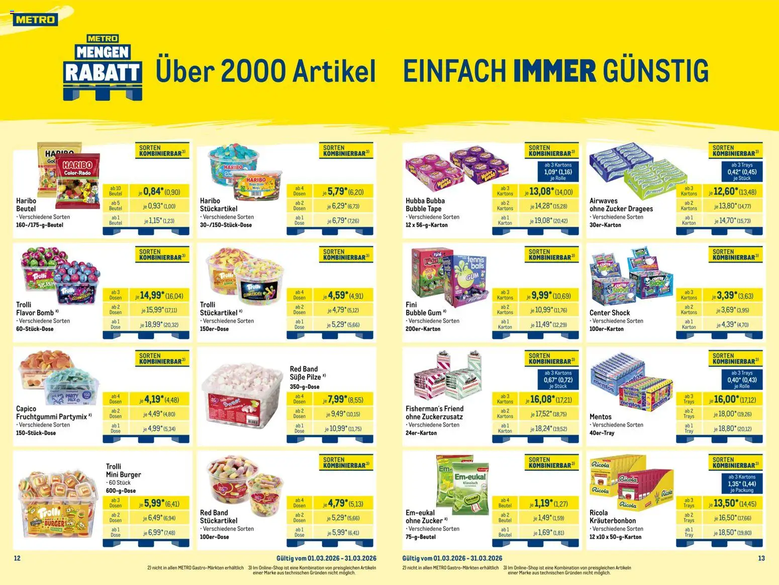 Metro Monats-Mix – gültig ab 01.03.2026 | Seite: 7 | Produkte: Haribo, Burger, Zucker
