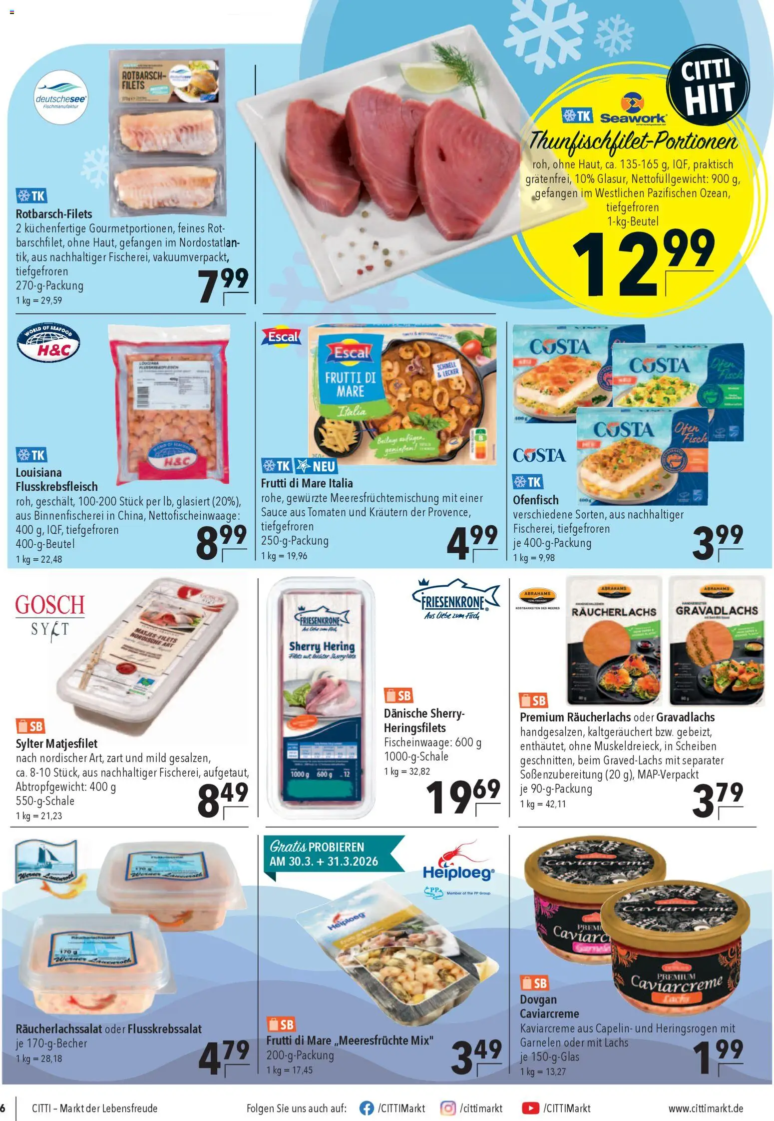 CITTI Markt Prospekt 	 – gültig ab 25.03.2026 | Seite: 6 | Produkte: Ofen, Tomaten, Garnelen, Fisch