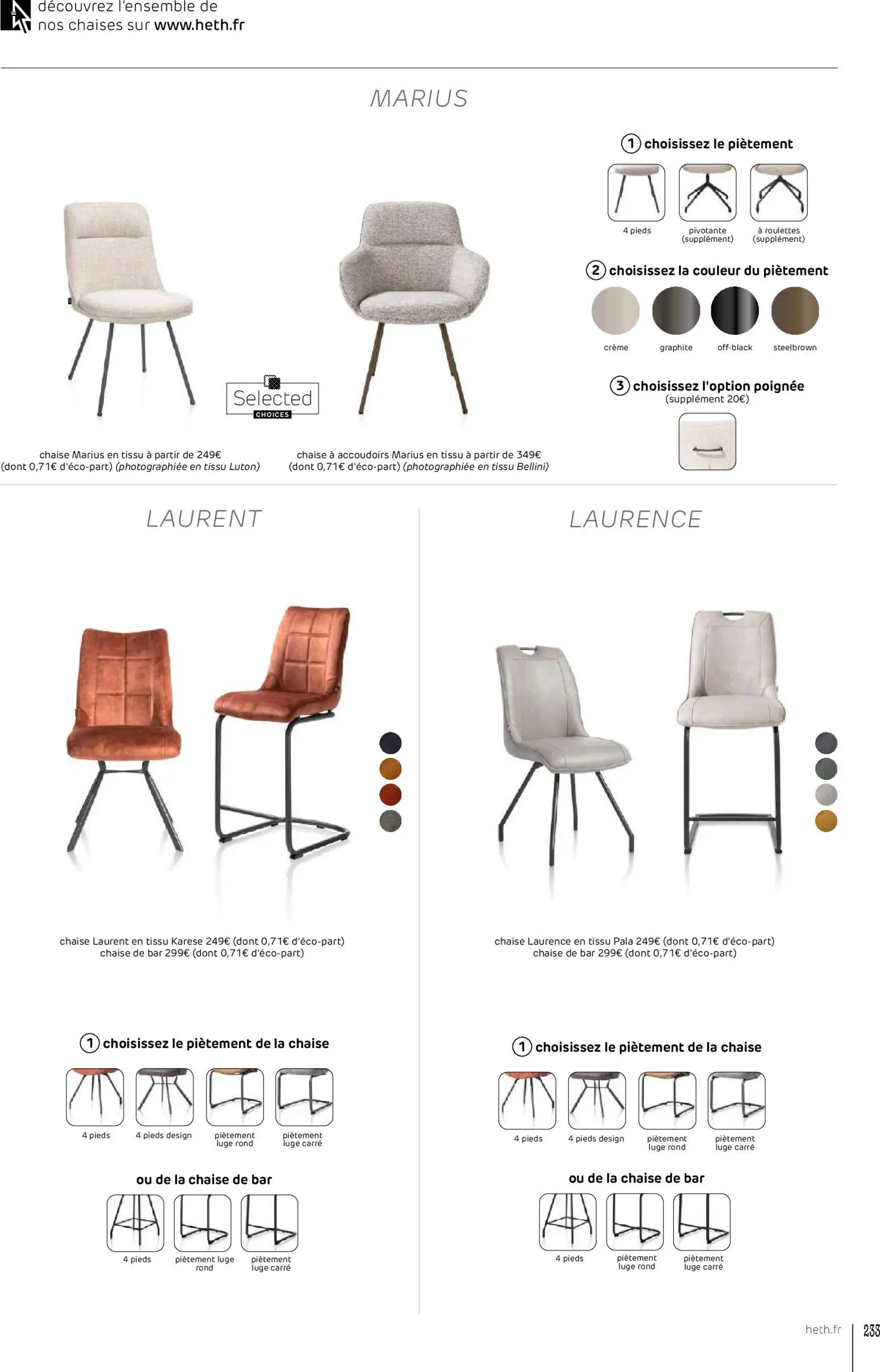{H1} | Page: 233 | Produits: Chaise, Chaise de bar, Crème