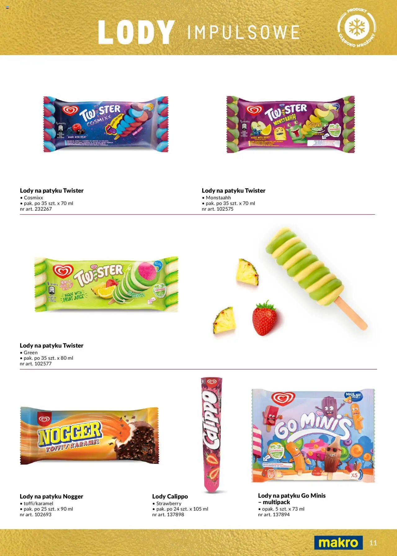 Makro Gazetka - Lody od 14.05.2025 | Strona: 11 | Produkty: Lody na patyku, Lody