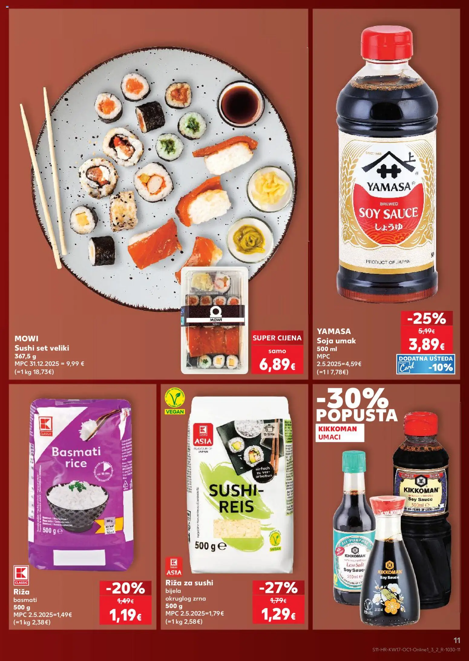 Kaufland katalog | vrijedi od 22.04.2026 | Stranica: 11 | Proizvodi: Riža, Sushi, Umak
