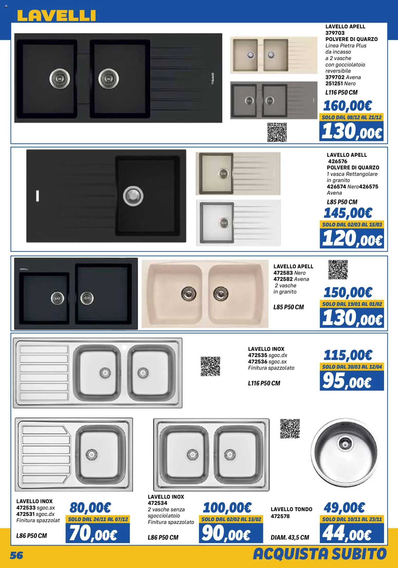 Volantino Orizzonte del 01.11.2025 | Pagina: 56 | Prodotti: Lavello