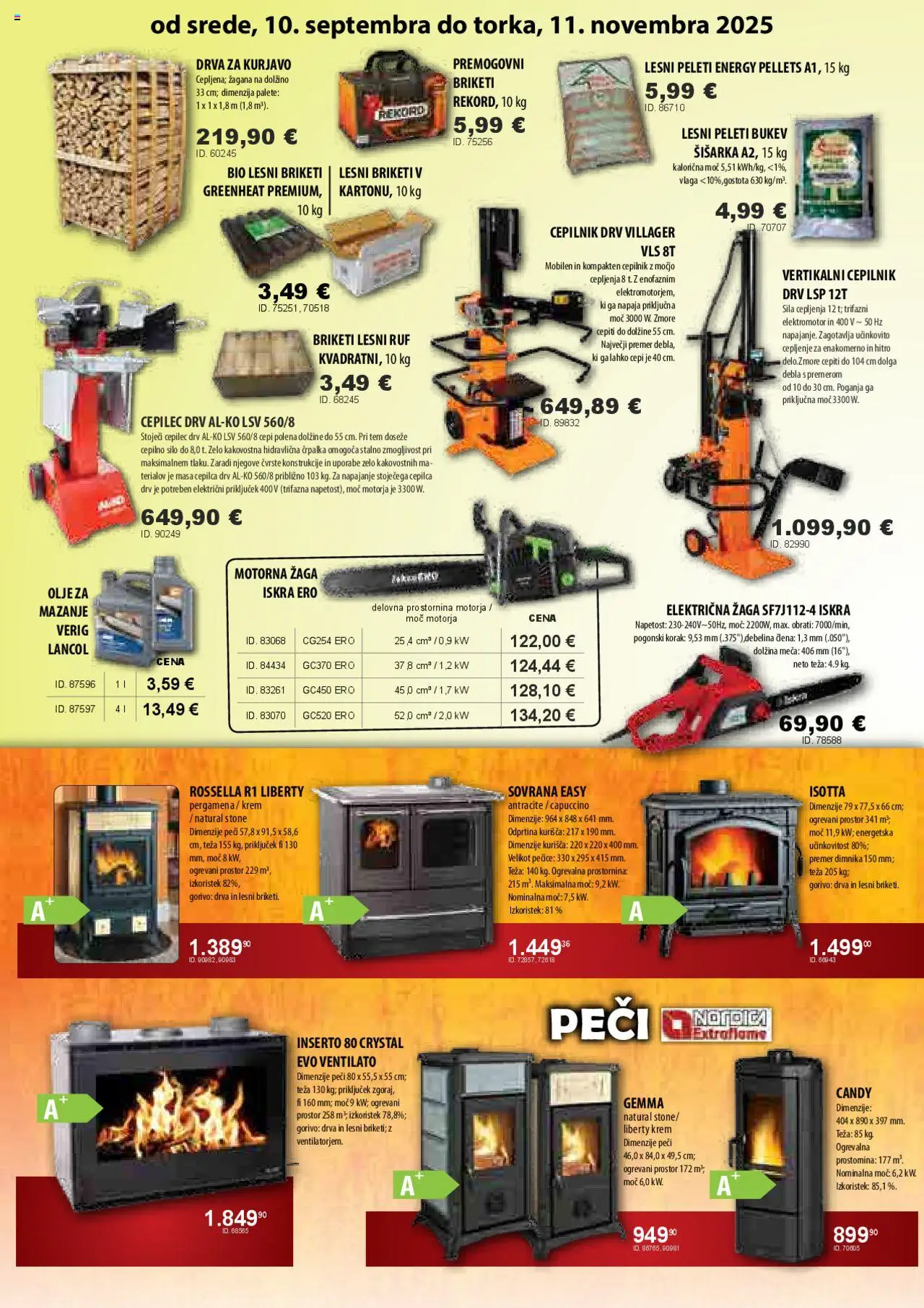 Novi Živex katalog ponudbe – veljaven od 01.10.2025 | Stran: 6 | Izdelki: Črpalka, Teza, Lesni briketi