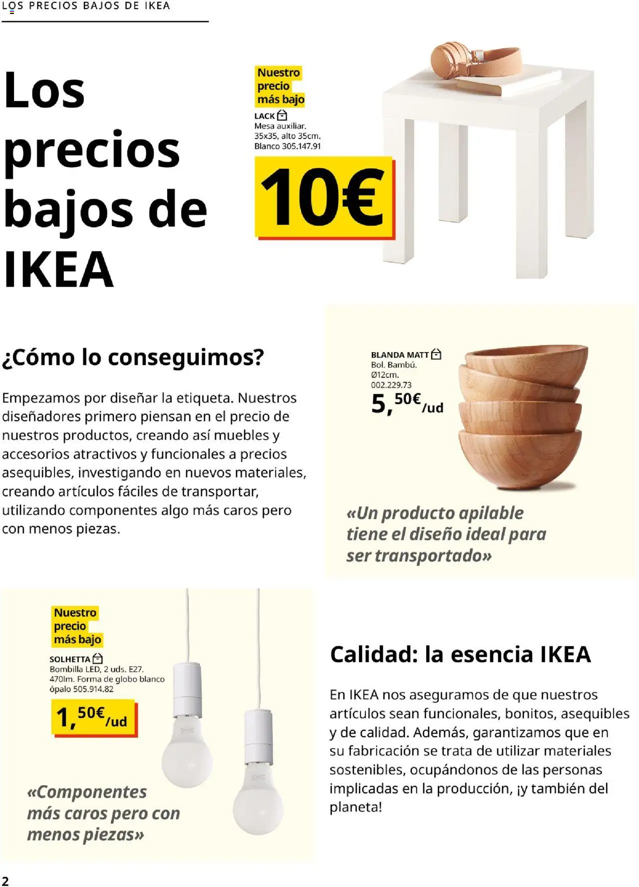 Catálogo IKEA Precios bajos.  │ válido desde el 01.09.2025 | Página: 2 | Productos: Muebles, Bombilla, Mesa