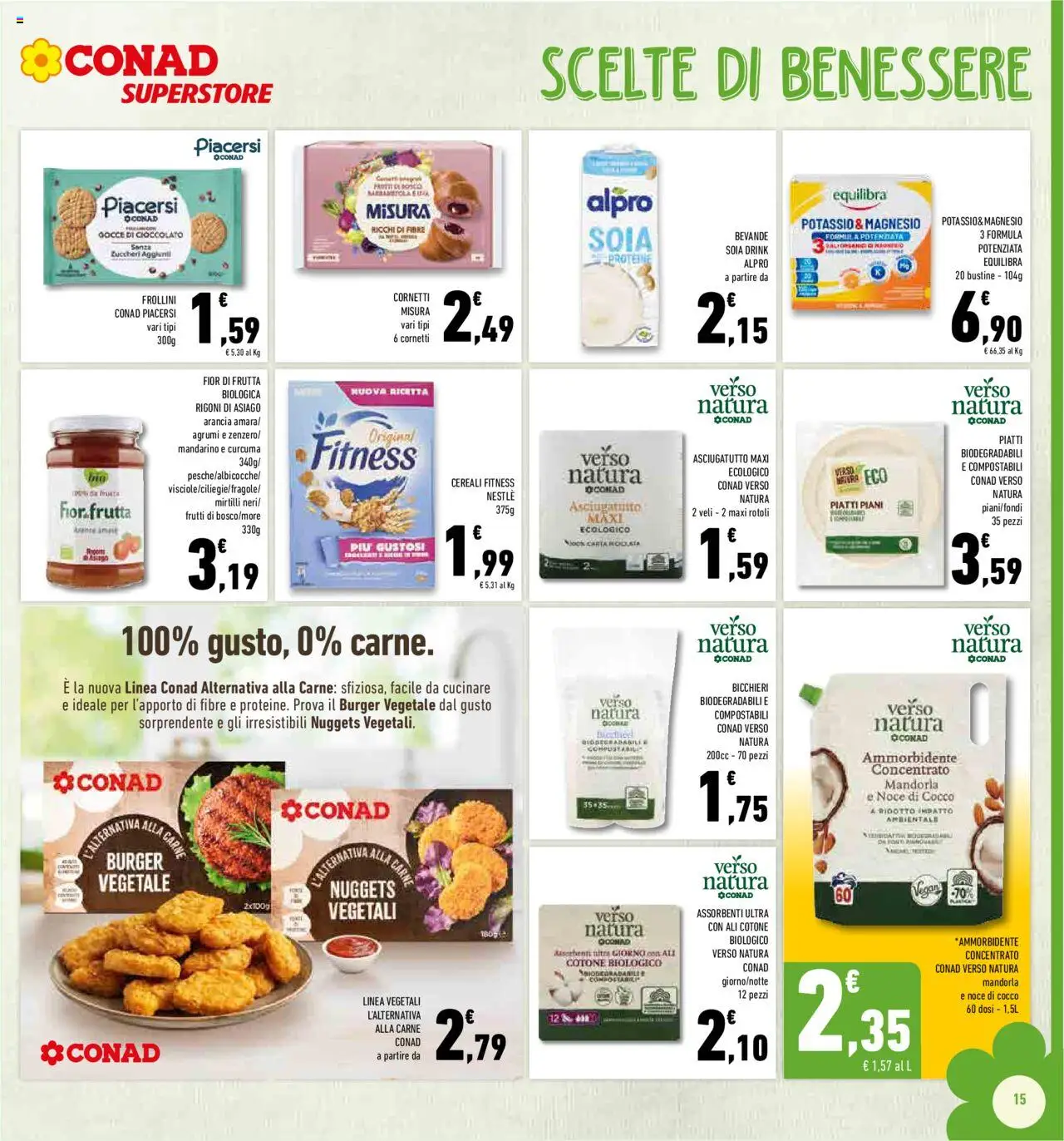Volantino Conad del 13.08.2025 | Pagina: 15 | Prodotti: Cioccolato, Cereali, Mirtilli, Asciugatutto