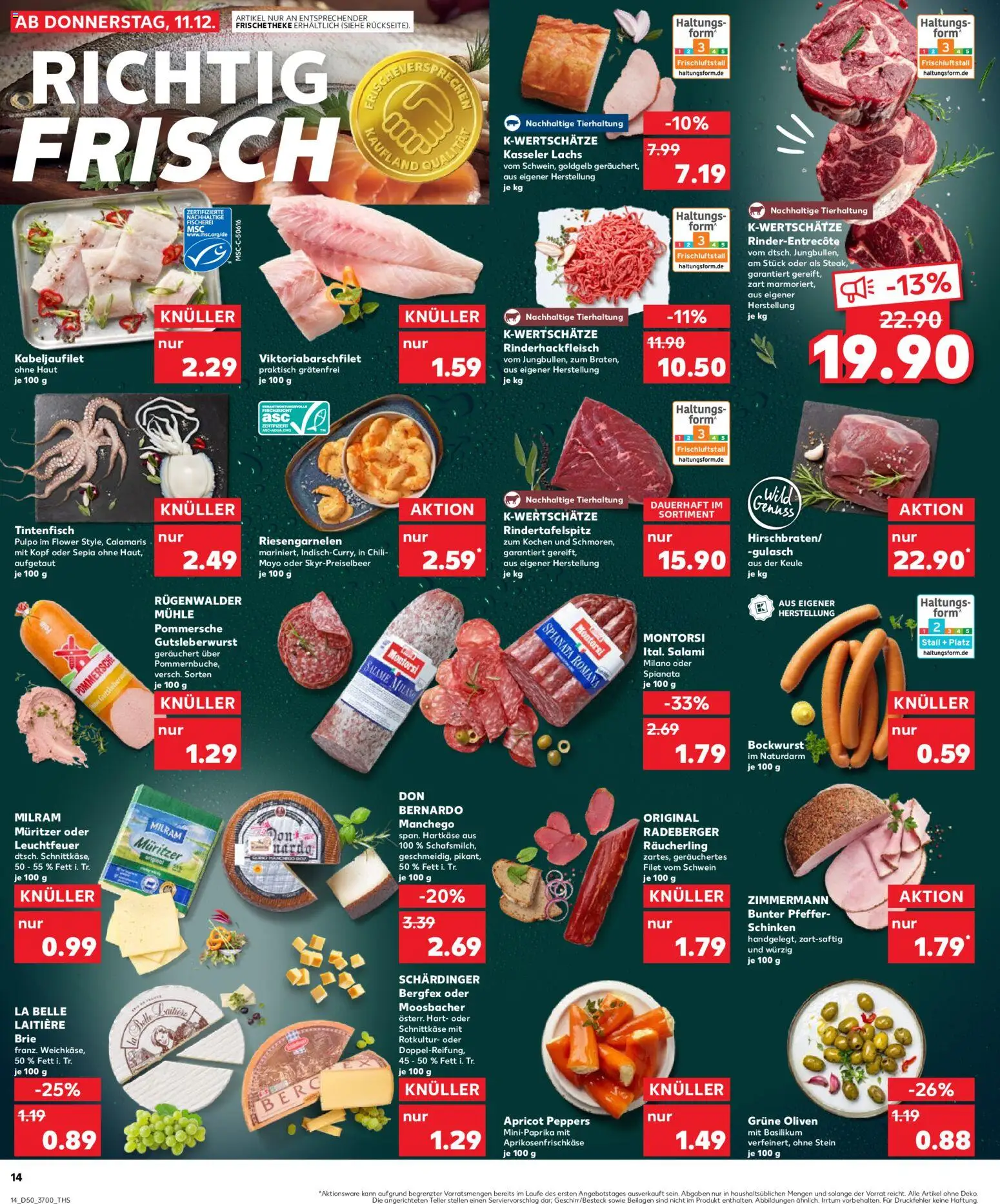 Kaufland prospekt Rostock	 – gültig ab 11.12.2025 | Seite: 14 | Produkte: Tintenfisch, Lachs, Gulasch, Pfeffer