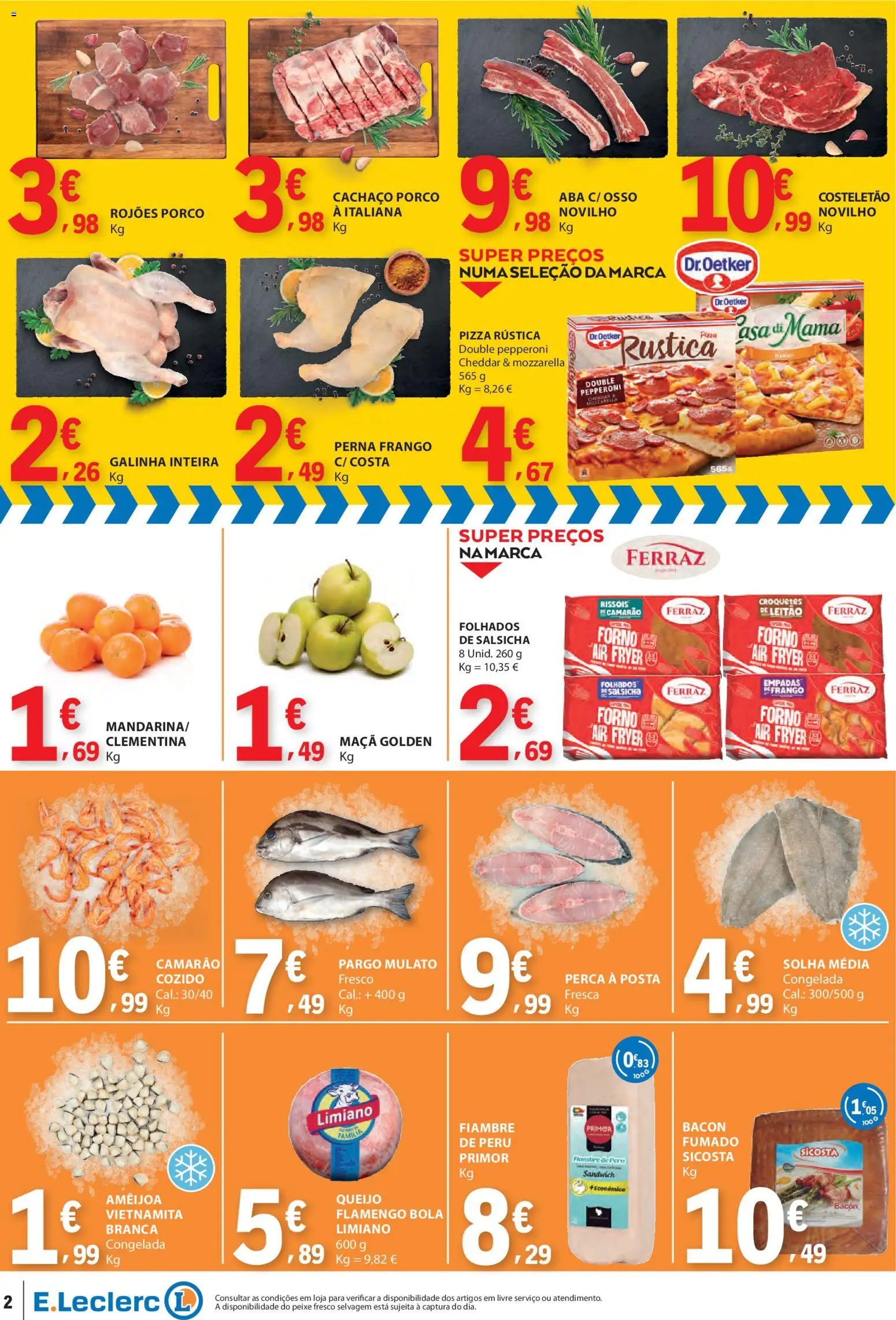 E.Leclerc Catálogo Fim de Semana │ válido de 30.01.2026 | Página: 2 | Produtos: Forno, Frango, Salsicha, Pizza