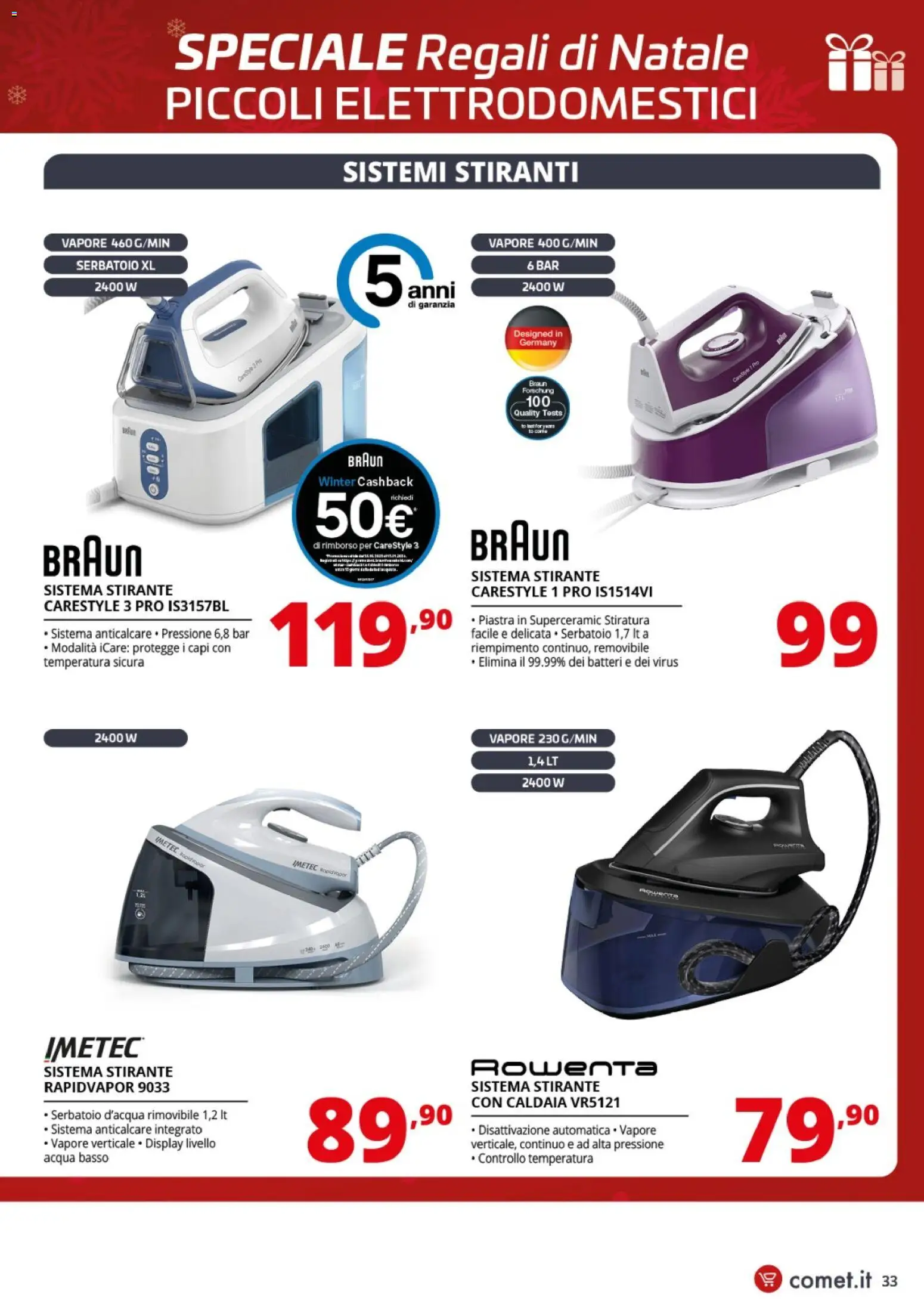 Volantino Comet del 01.12.2025 | Pagina: 33 | Prodotti: Caldaia, Anticalcare, Acqua