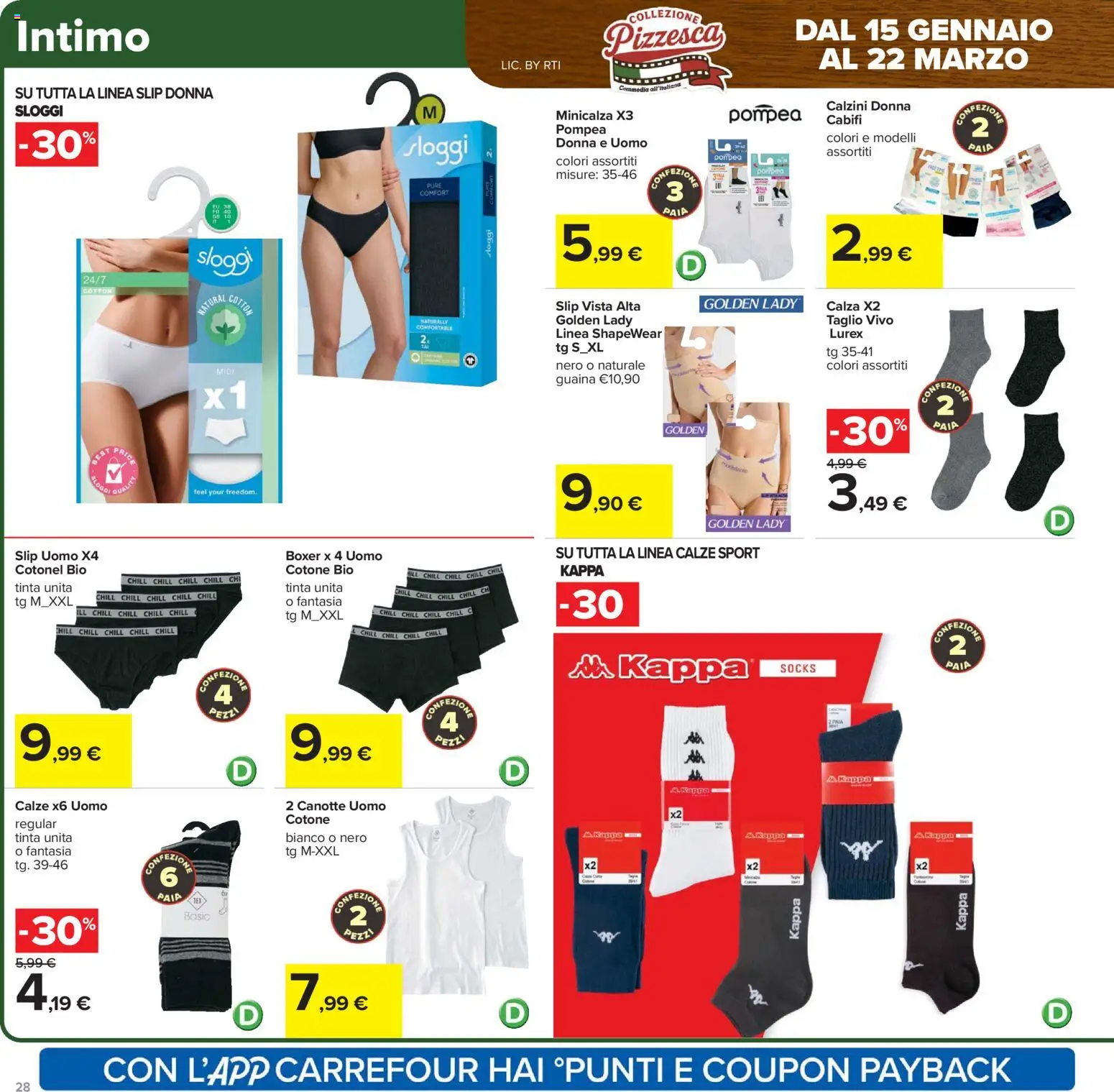 Volantino Carrefour del 02.03.2026 | Pagina: 28 | Prodotti: Intimo, Calzini, Slip, Boxer
