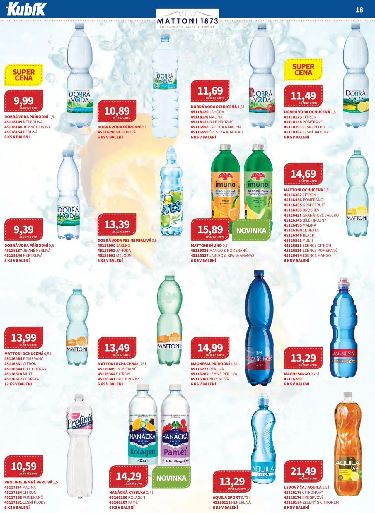 Kubík leták - Velkoobchod 06/2025 od 01.06.2025 | Strana: 18 | Produkty: Magnesia, Dobrá voda ochucená, Citron, Ledový čaj Aquila