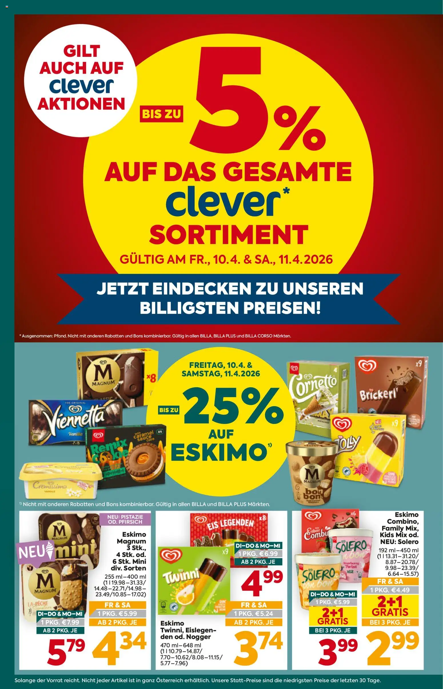 Billa Plus Flugblatt gültig ab 07.04.2026 | Seite: 2 | Produkte: Rizsliszt, Eis, Pfirsich