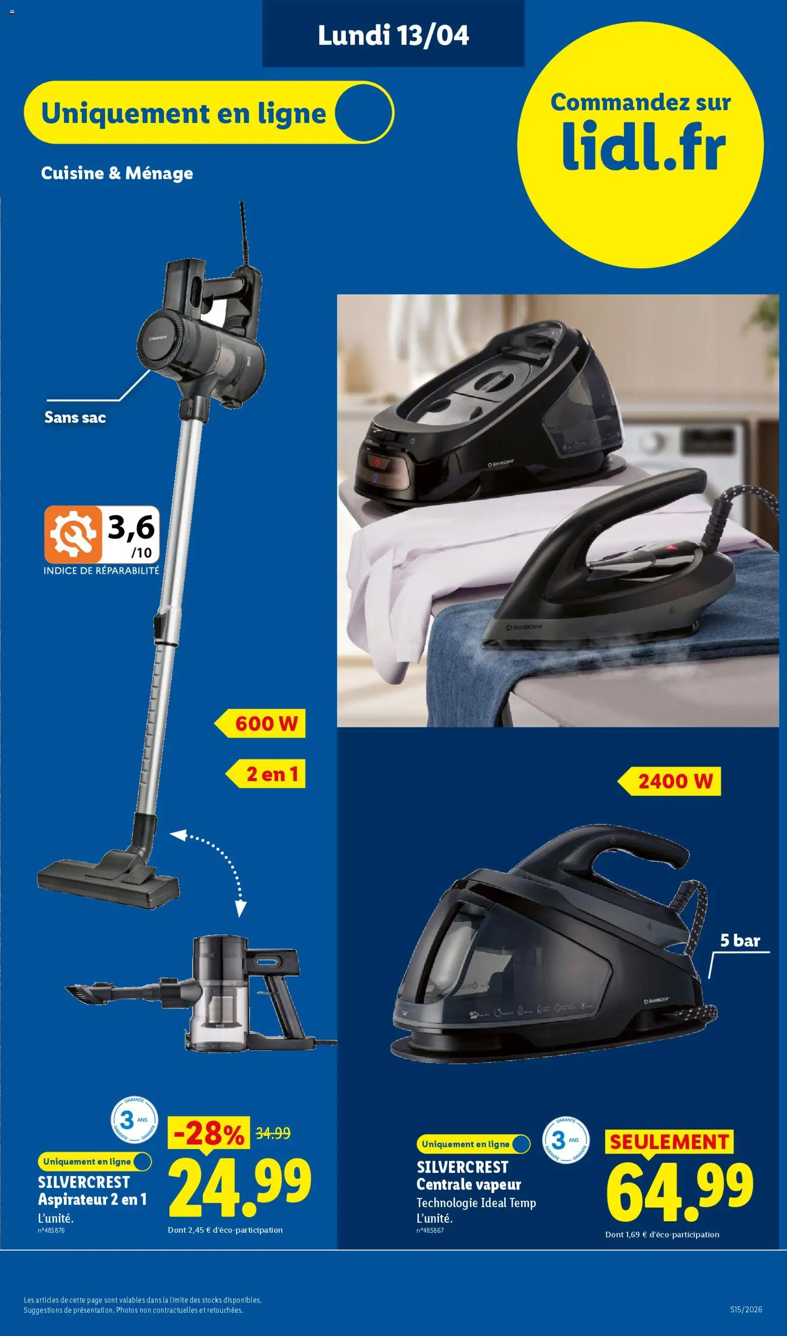 {H1} | Page: 5 | Produits: Sac, Aspirateur, Centrale vapeur