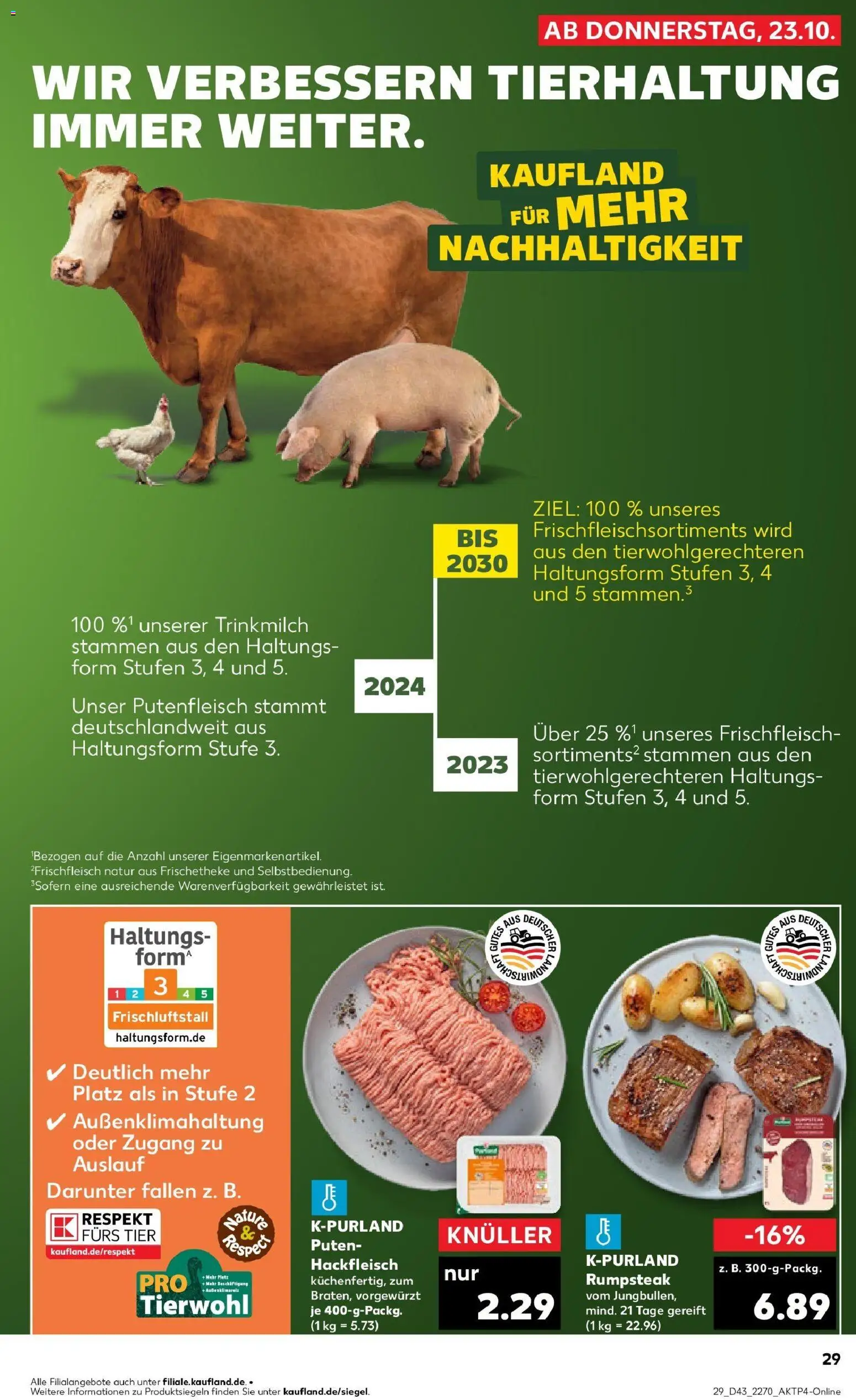 Kaufland prospekt Oppenheim	 – gültig ab 27.10.2025 | Seite: 29 | Produkte: Rumpsteak, Steak, Hackfleisch