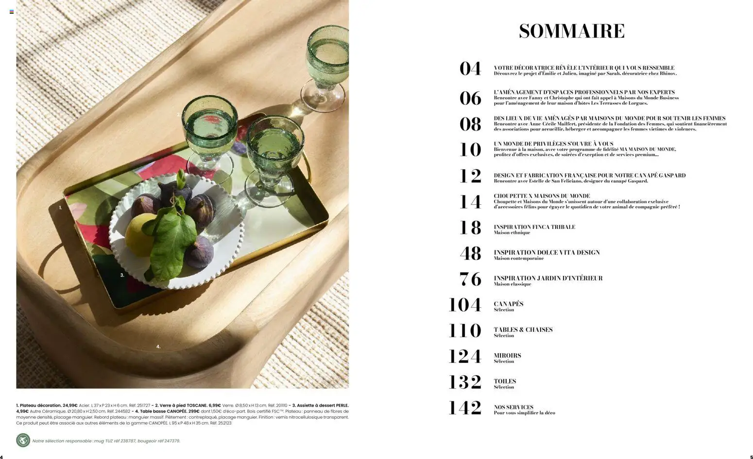 {H1} | Page: 3 | Produits: Plateau, Canapé, Table basse, Table