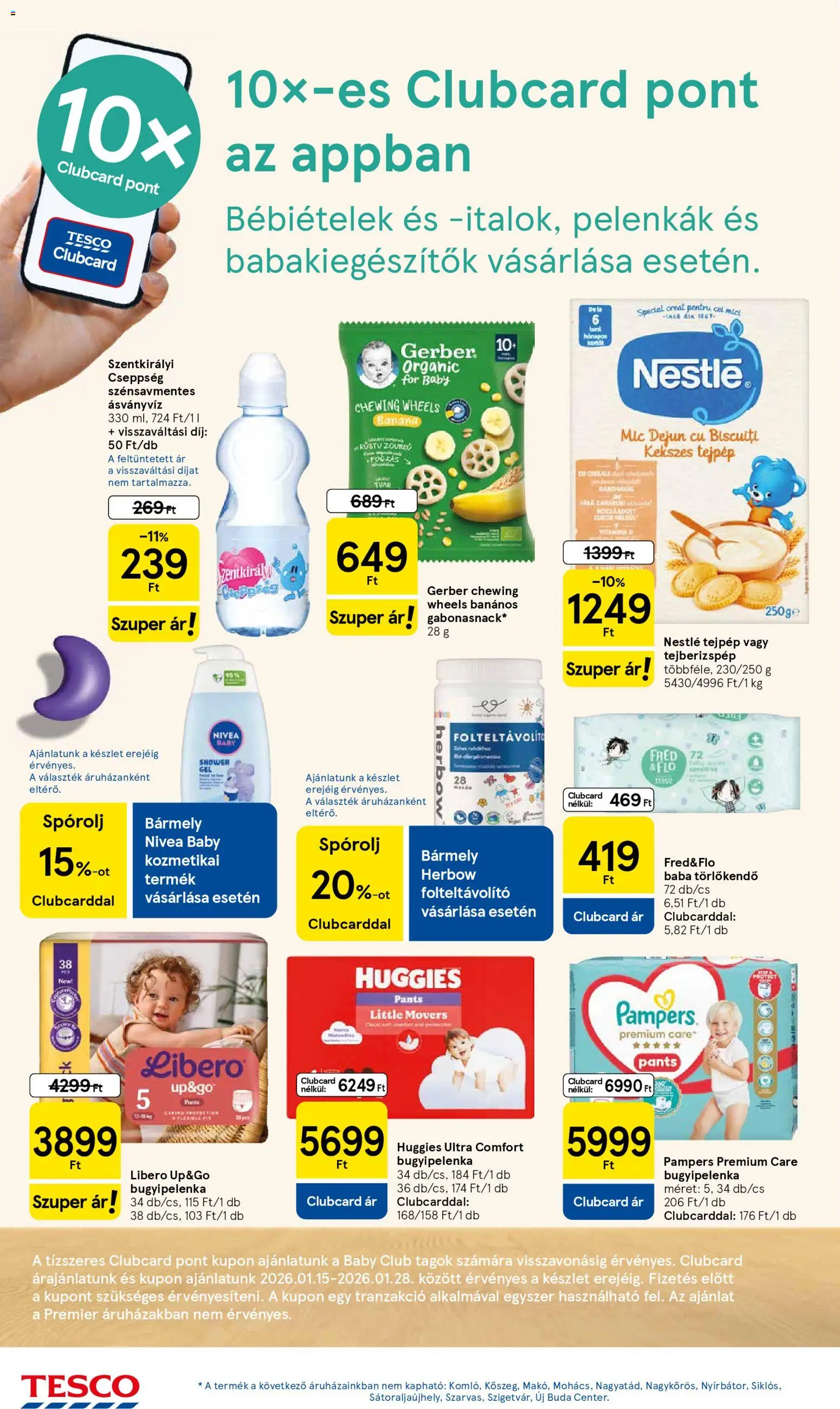 Tesco akciós ujság - amely érvényes a következő dátumtól: 22.01.2026 | Oldal: 8 | Termékek: Törlőkendő, Folteltávolító, Ásványvíz, Cukor