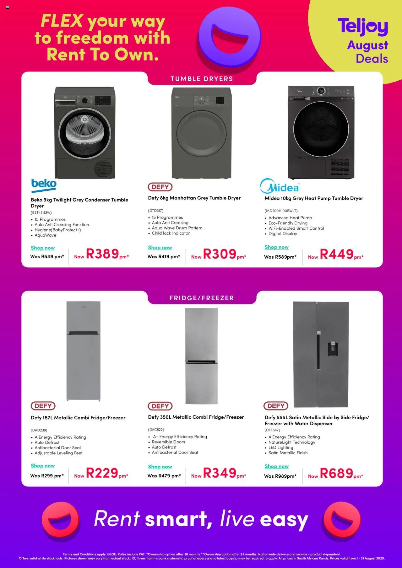 Teljoy Specials │ valid from 01.08.2025 | Page: 6 | Products: Freezer, Dryer, Lock, Tumble dryer