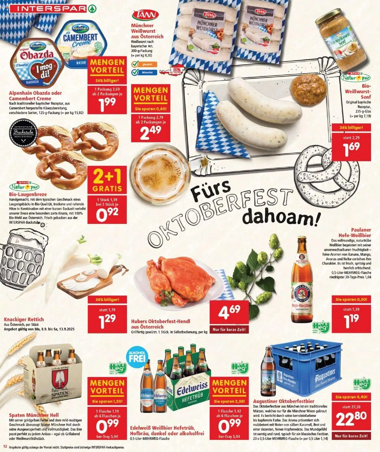 Interspar Flugblatt - Burgenland Nord gültig ab 11.09.2025 | Seite: 12 | Produkte: Creme, Brot, Bier, Ananas