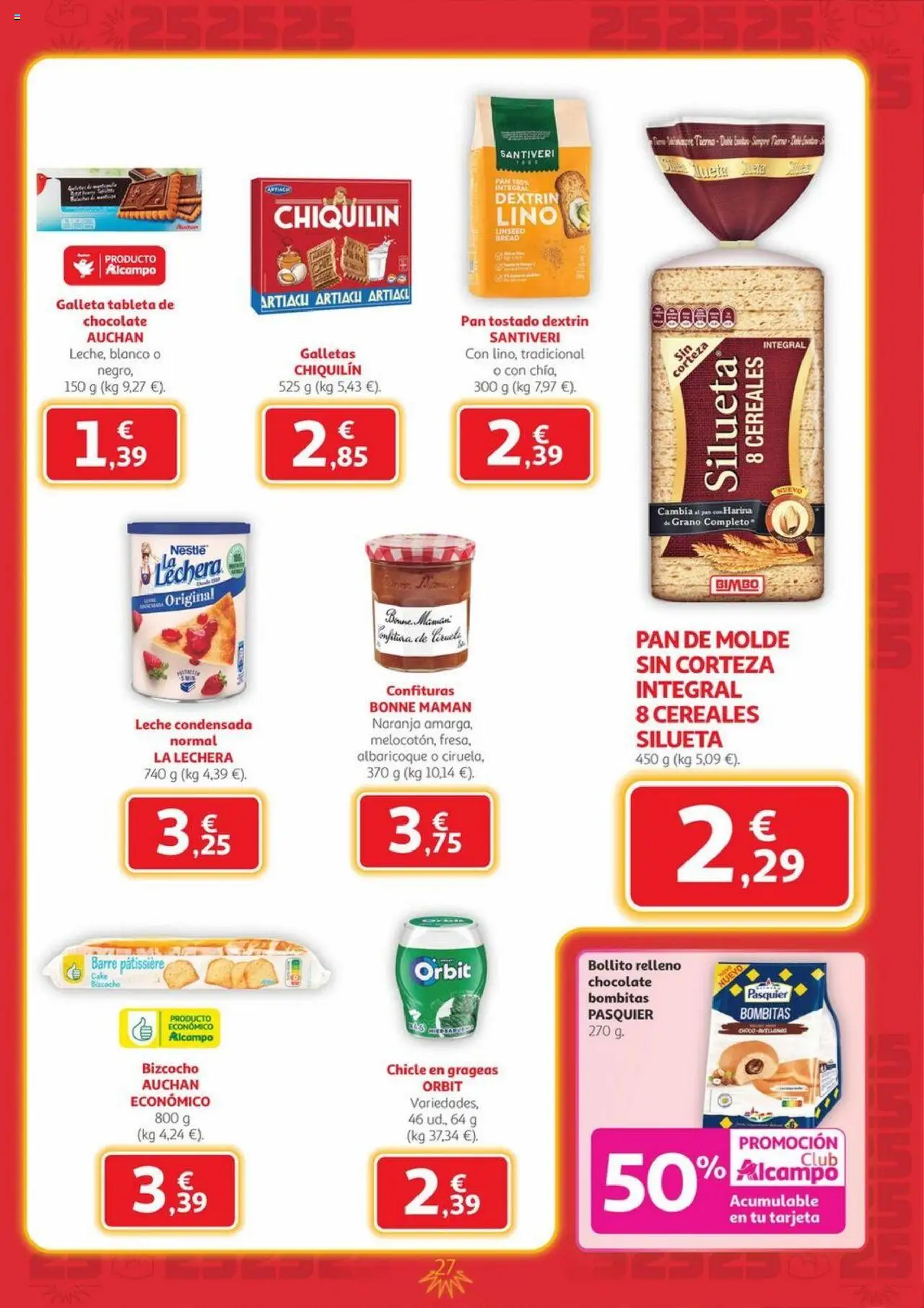 Alcampo - Canarias │ válido desde el 09.10.2025 | Página: 27 | Productos: Pan, Tableta, Galletas, Bizcocho