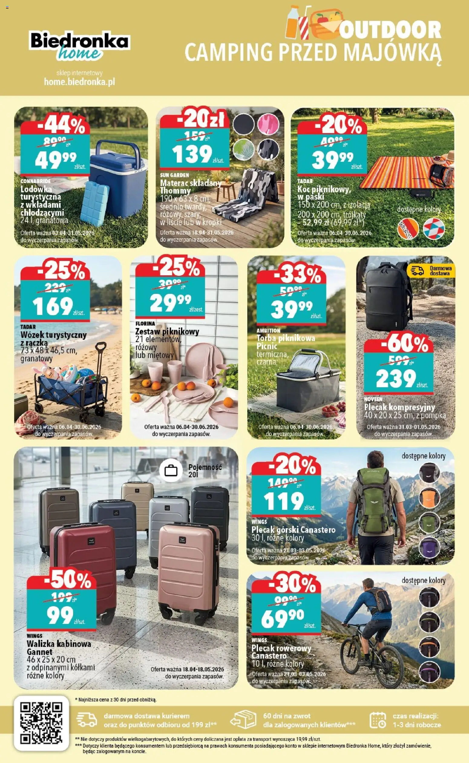 Biedronka gazetka - Home od 18.04.2026 | Strona: 3 | Produkty: Walizka, Torba, Koc, Materac składany