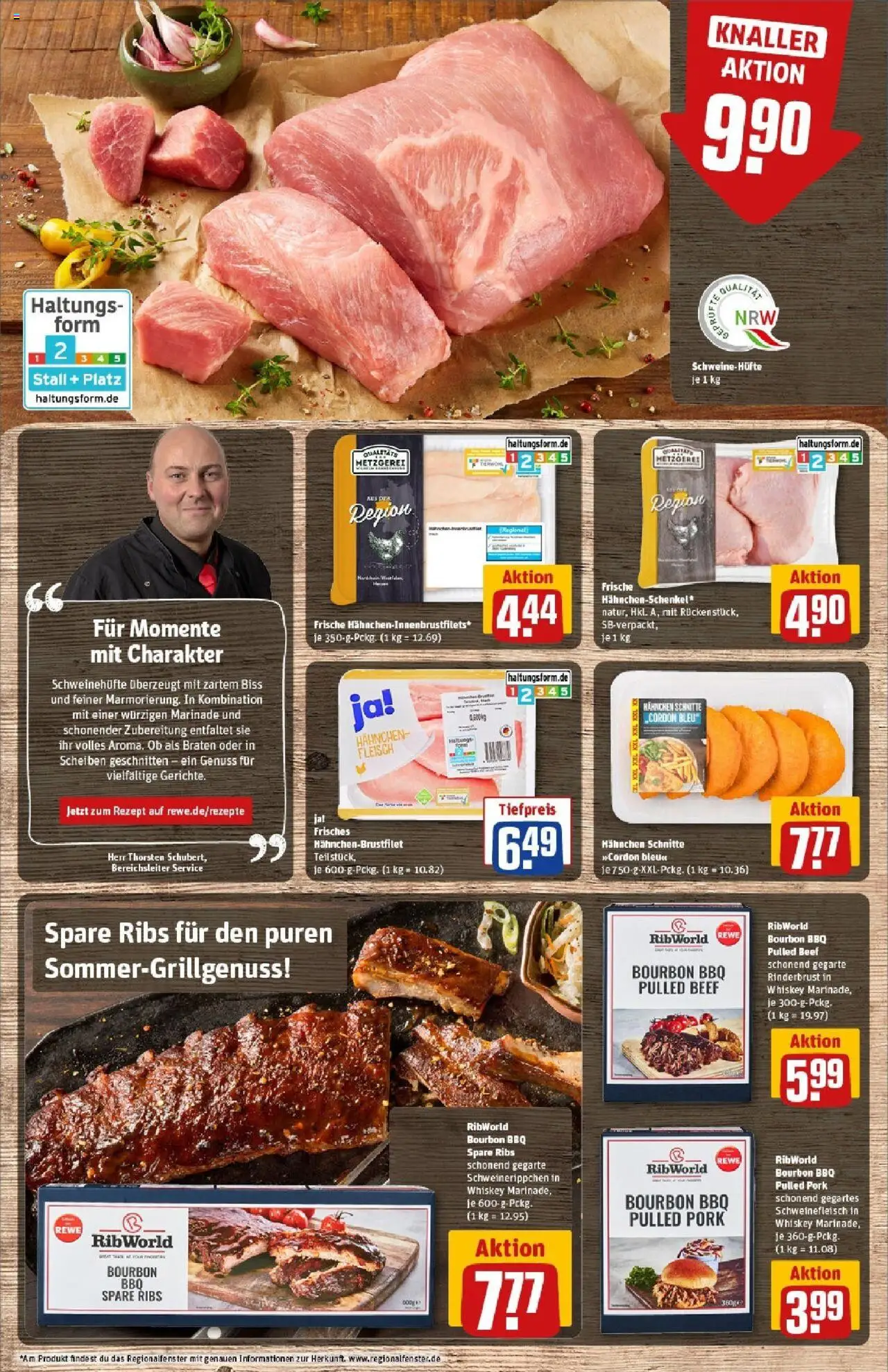 Rewe prospekt Mechernich / Kommern	 - gültig ab dem 08.06.2025 | Seite: 8 | Produkte: Hahnchen, Schweinefleisch, Fleisch, Whiskey