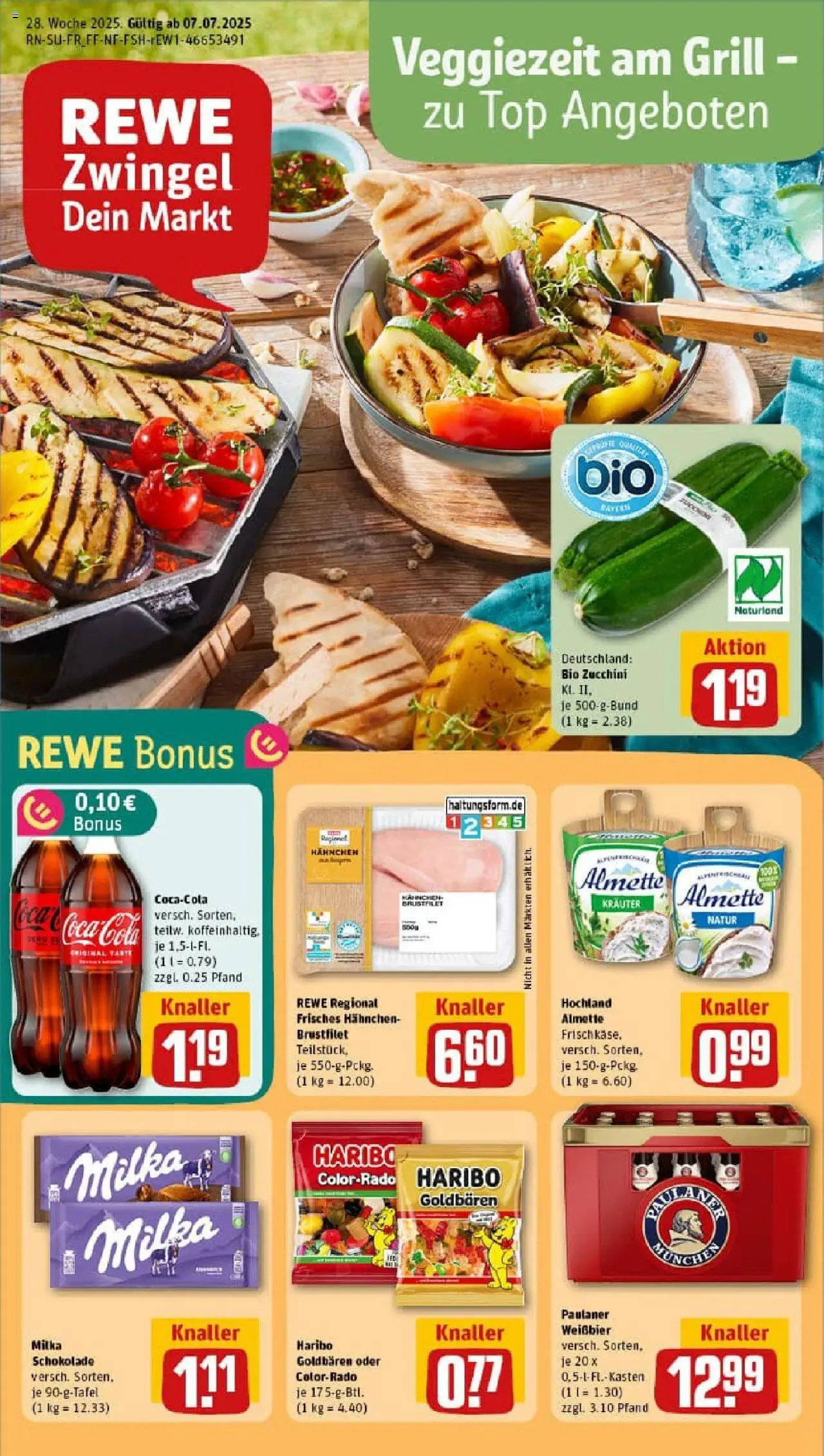 Rewe prospekt Höchstadt An Der Aisch	 - gültig ab dem 06.07.2025 | Seite: 1 | Produkte: Almette, Cola, Schokolade, Milka