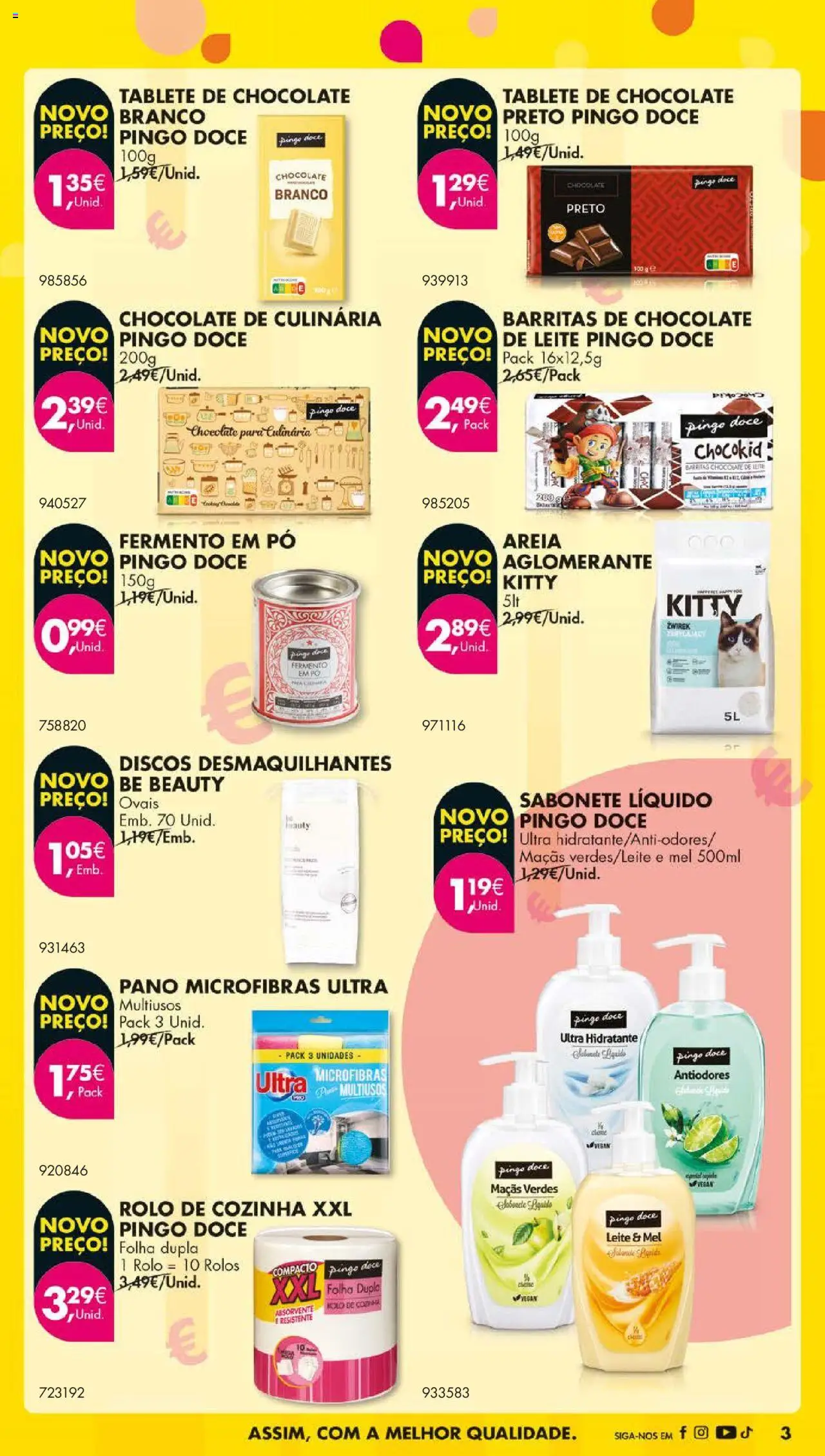 Pingo Doce folheto │ válido de 05.08.2025 | Página: 3 | Produtos: Areia, Pó, Sabonete, Chocolate