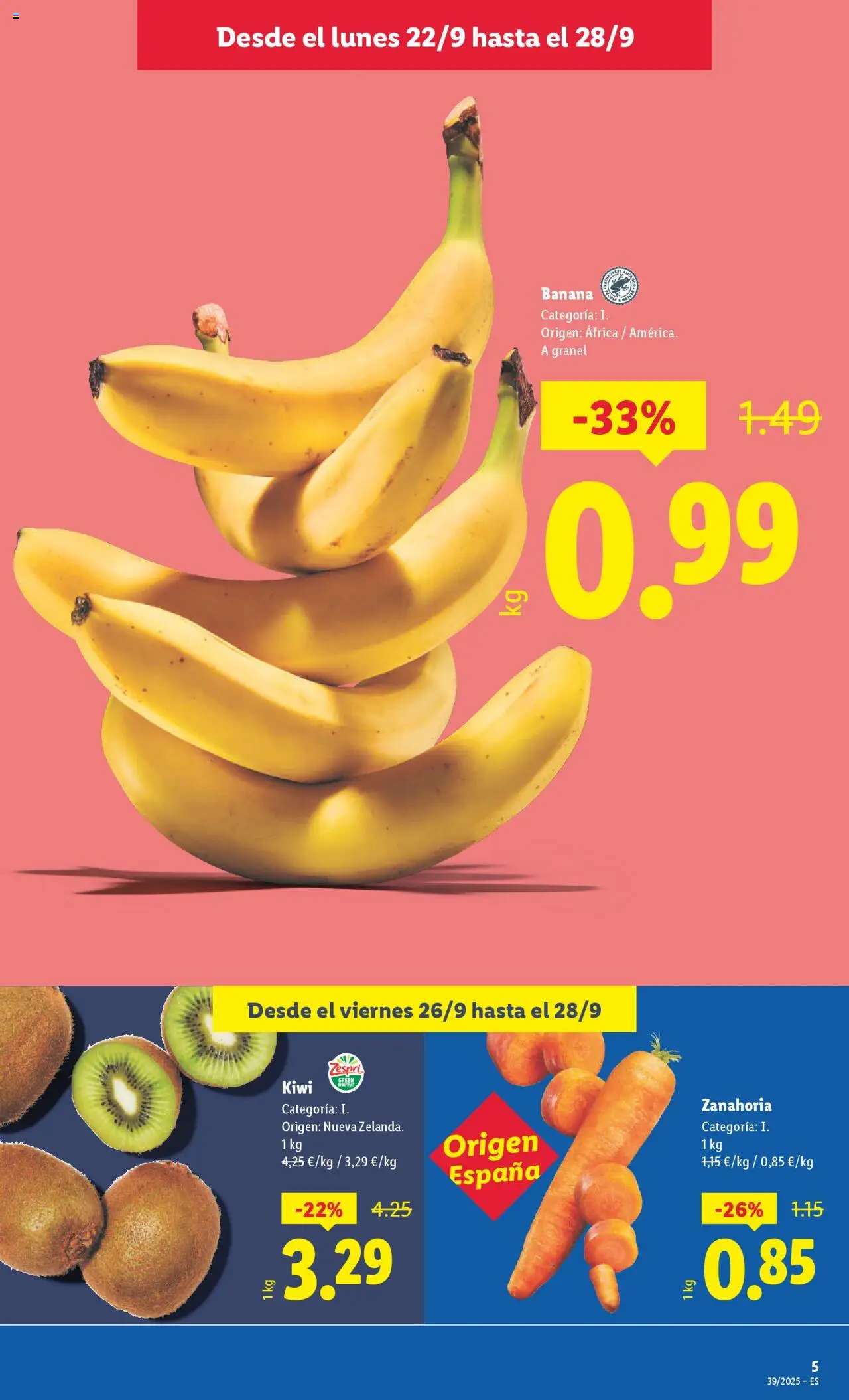 Lidl folleto │ válido desde el 22.09.2025 | Página: 11 | Productos: Kiwi, Zanahoria