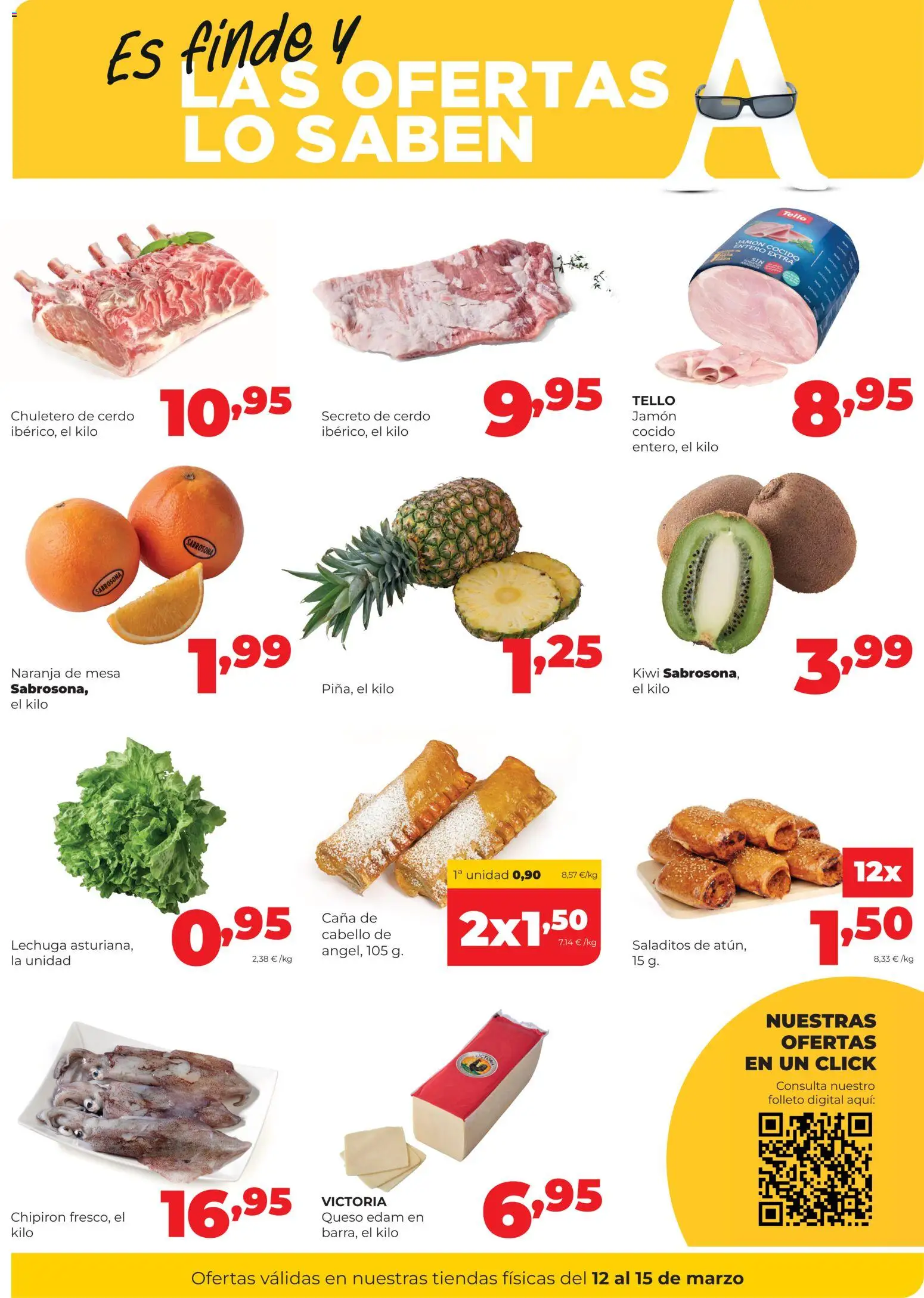 Alimerka Fin de semana  │ válido desde el 12.03.2026 | Página: 2 | Productos: Queso, Jamón, Cerdo, Kiwi