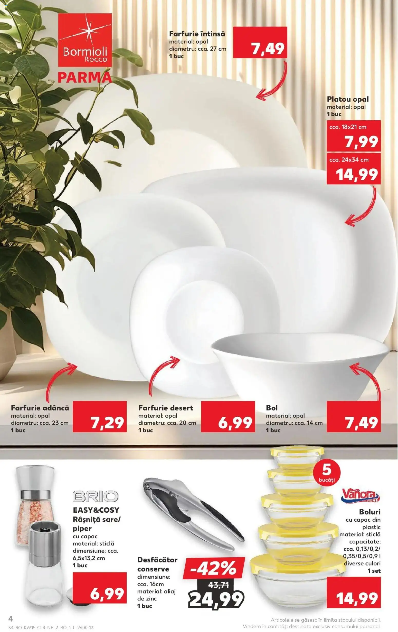 Noul catalog Kaufland – valabil de la 08.04.2026 | Pagină: 4 | Produse: Bol, Farfurie, Piper
